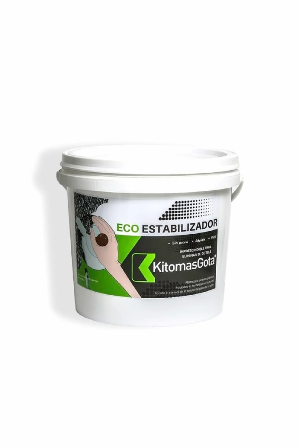 Kit Quitar Gotele, 100% Eco, Pasta al Agua, 5L, Cazoleta Redonda 150mm, Rasqueta Carburo de Tungsteno (5kg/50mm)