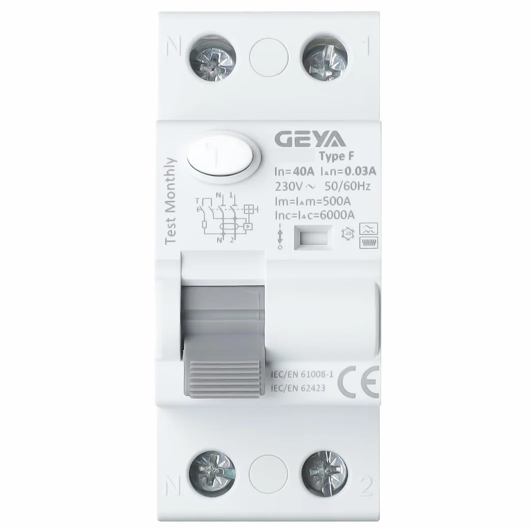 Interruptor Diferencial Tipo F 40A 30mA 2P (1P+N) 6kA - Alta Inmunidad Superinmunizado - Detecta Corrientes hasta 1kHz - Carril DIN