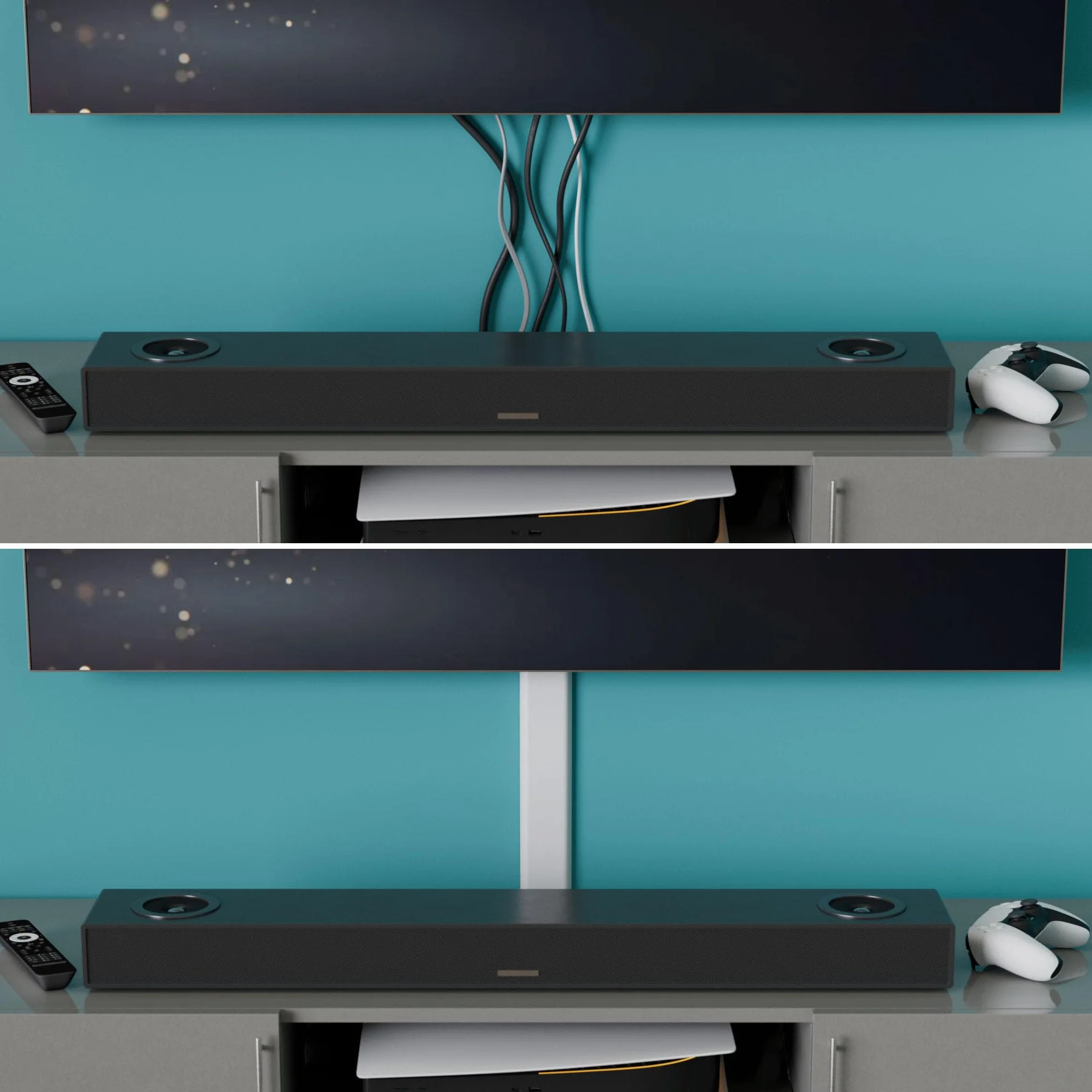 D-Line Cubrecables TV 60mm x 15mm x 40cm Blanco Canaleta Autoadhesiva Perfil Bajo