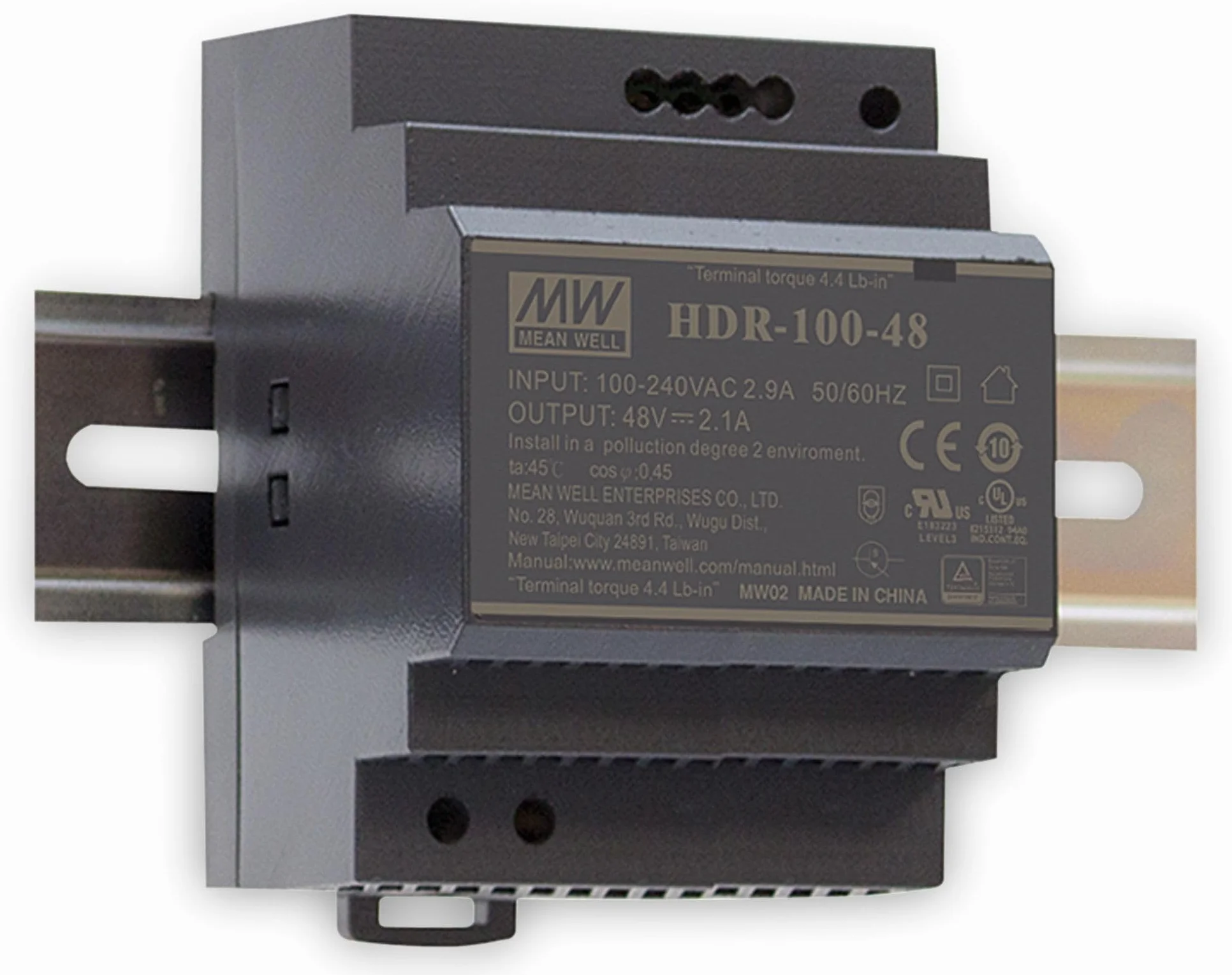 Din-Rail Fuente de alimentación 85W 12V 7,1A ; MeanWell HDR-100-12