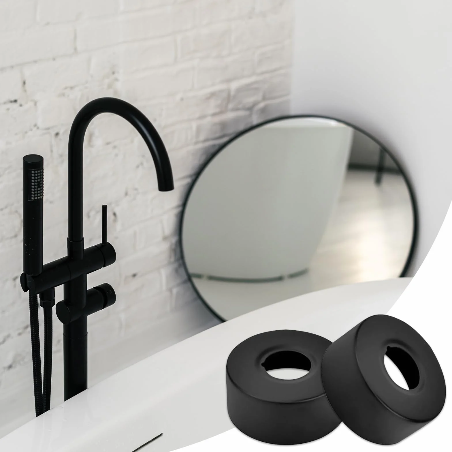 6 Piezas Embellecedor Grifo Ducha, Collares de Tubería Embellecedor Radiador Roseta de Acero Inoxidable Cubierta de Tubo para Baño Grifos Ducha Radiadores(25 MM)
