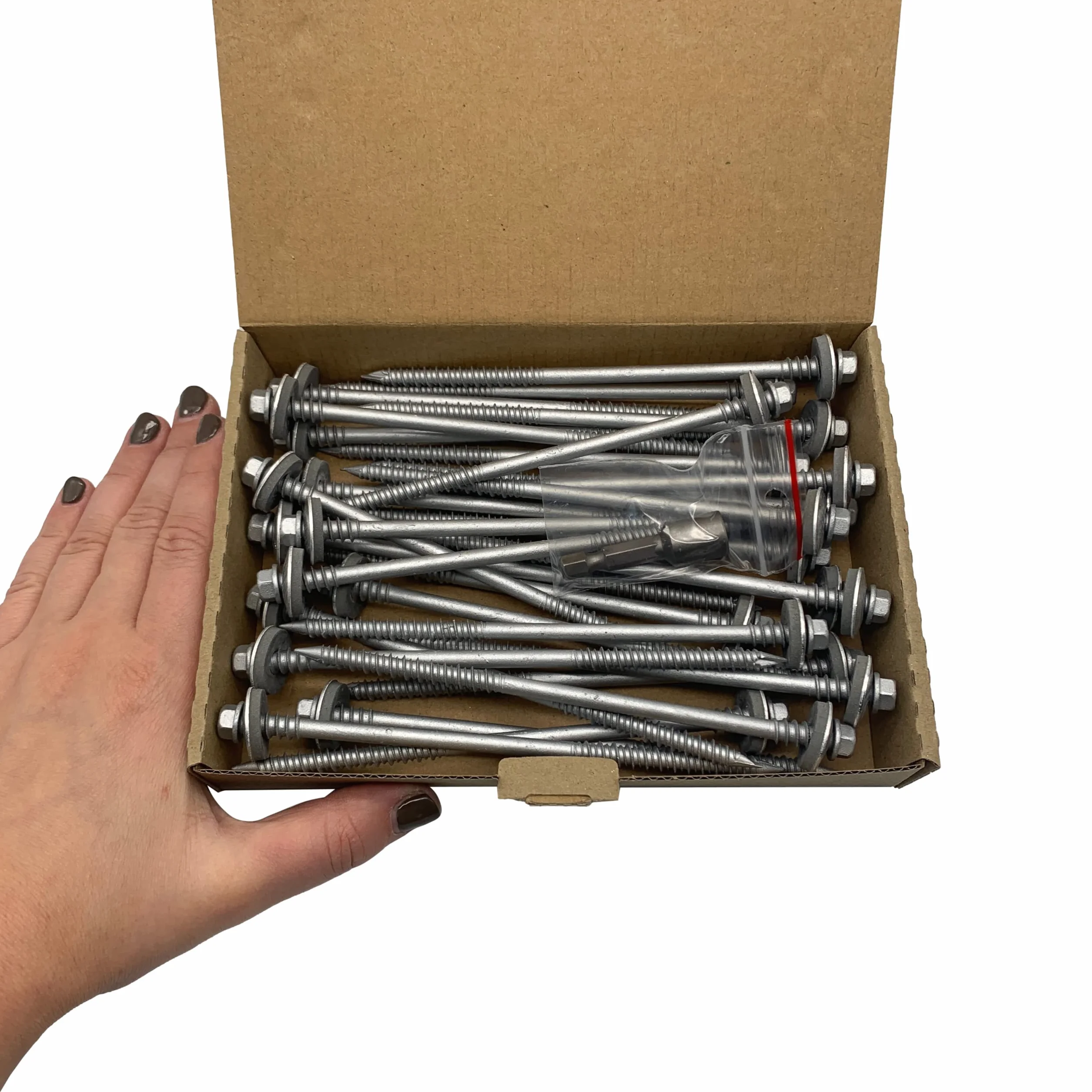 Paquete de 30 tornillos autoperforantes de cabeza hexagonal de acero al carbono de 6,4 x 140 mm con arandelas EPDM para fijar paneles sándwich (30, 6,4 x 140 mm)
