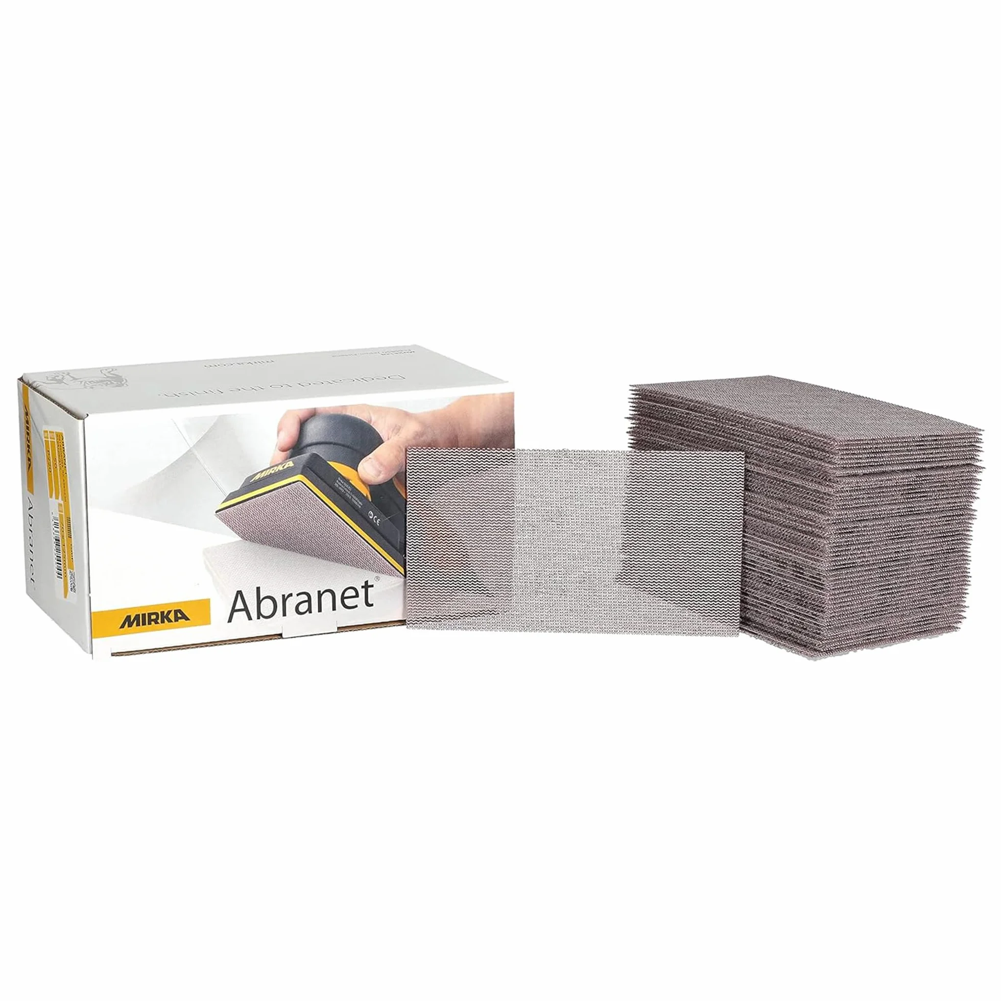 Mirka 9A-149-080 - Hojas de lija abrasivas de malla de grano 80 de 2-3/4 x 5 pulgadas, sin polvo, caja de 50 hojas, color gris