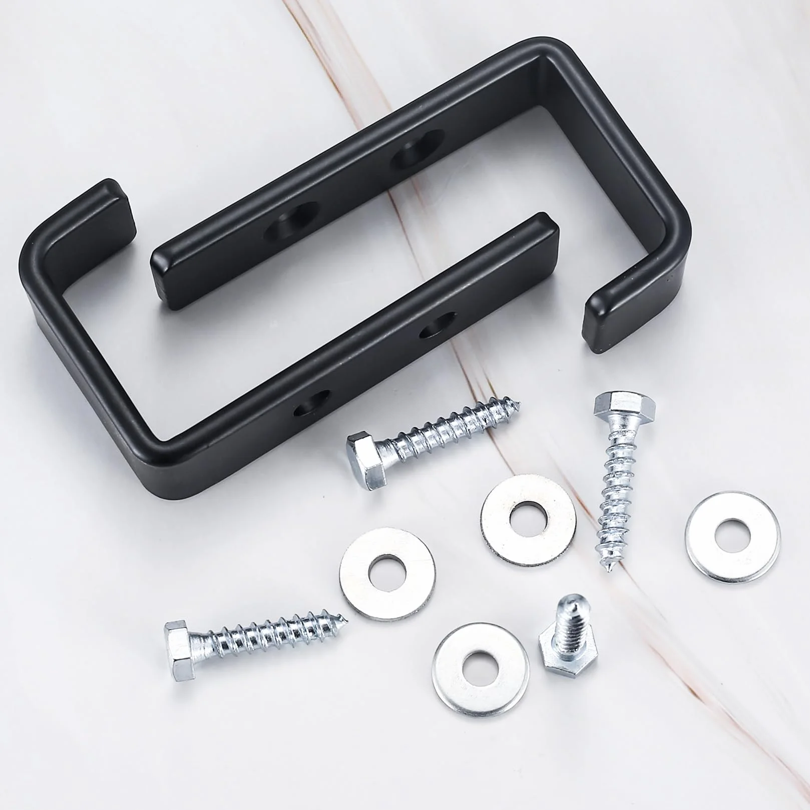 2pcs Ganchos Resistentes para Pared en Forma de J, Ganchos de Acero al carbono Negros Universales, Percheros, Ganchos para Abrigos,Soporte de Pared para Artículos Voluminosos (2) (2pcs)