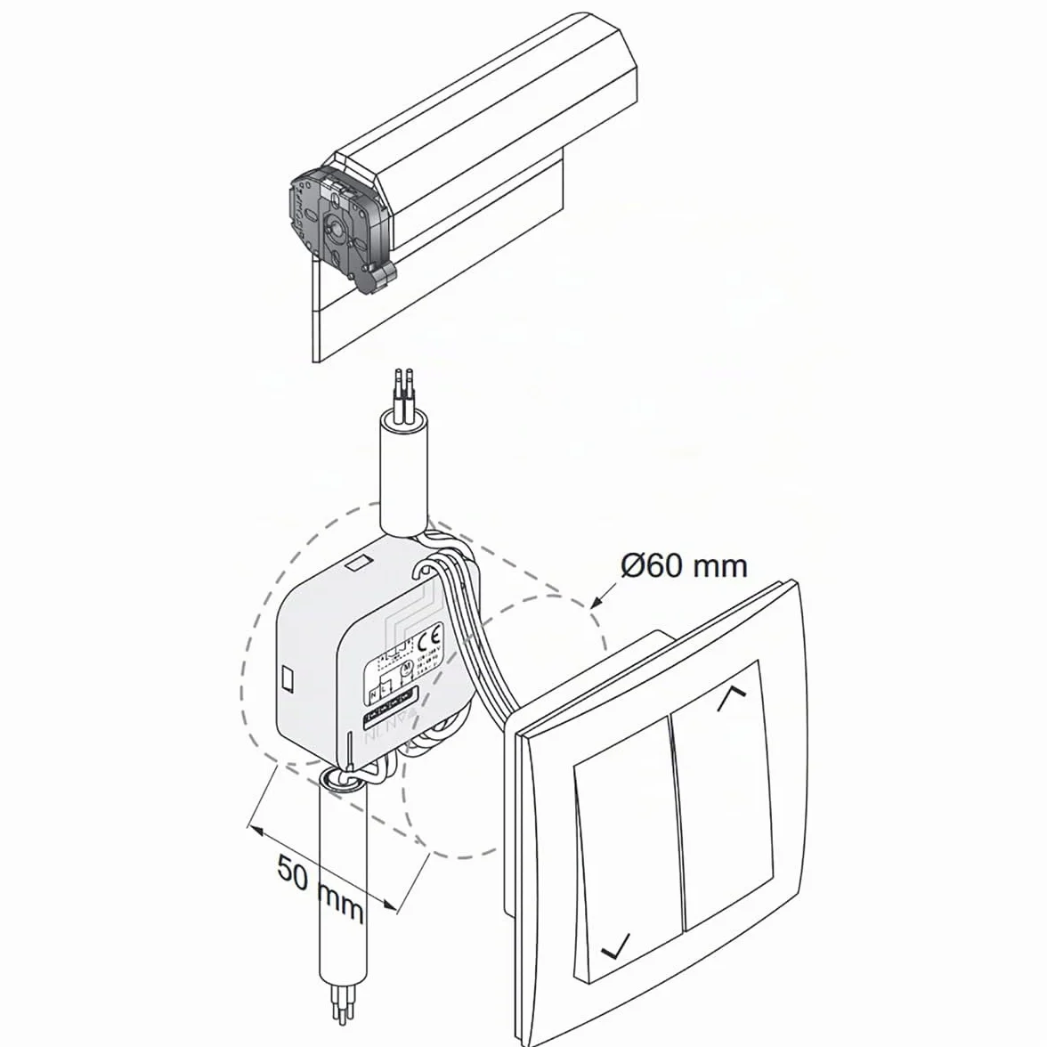 somfy 2401162 Micro receptor RTS, Para persianas mecánicas, Color Blanco