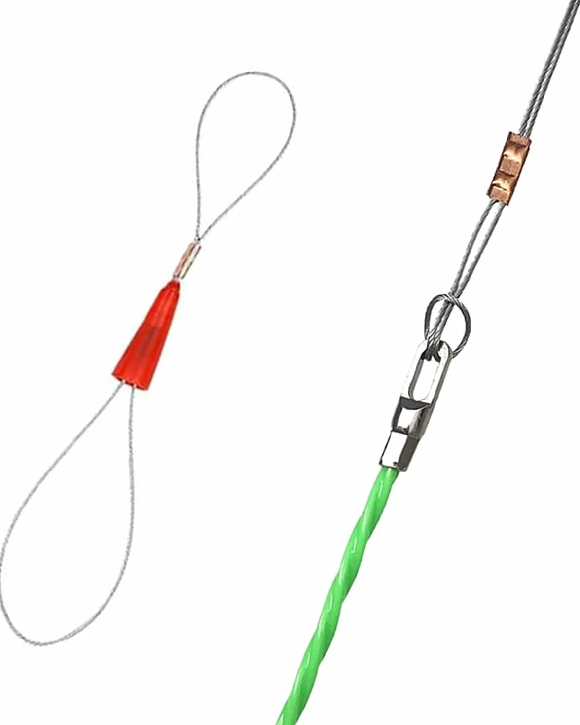 Guia Pasacables, Guía Pasacables Profesional Espiral con 2 Muelles y 5 Conectores para Ayuda de Extracción de Cables