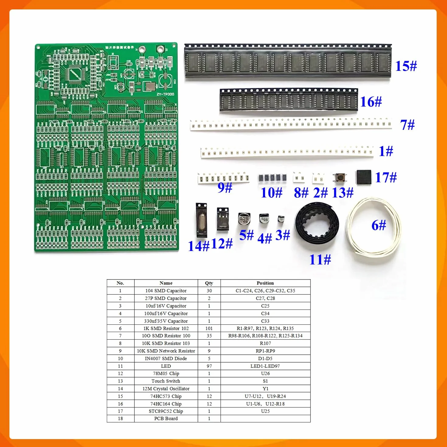Kit de práctica de soldadura, kit electrónico DIY 4 en 1 SMD y SMT, tabla de entrenamiento para principiantes, aficionados y estudiantes, perfecto para aprender técnicas de soldadura de montaje