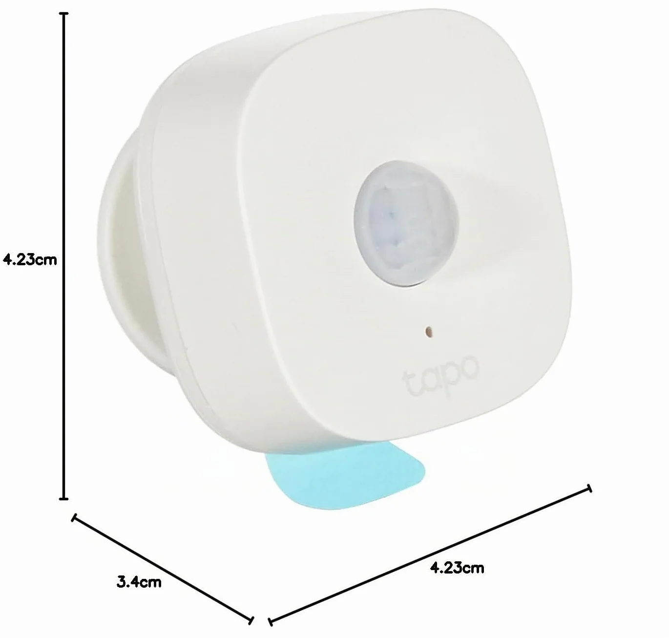 Tapo TP-Link T100 - Detector de Movimiento WiFi, Amplia Cobertura, Sensor de Alarma Antirrobo,Rotación 120º, Montaje Magnético, Control App, Requiere Hub