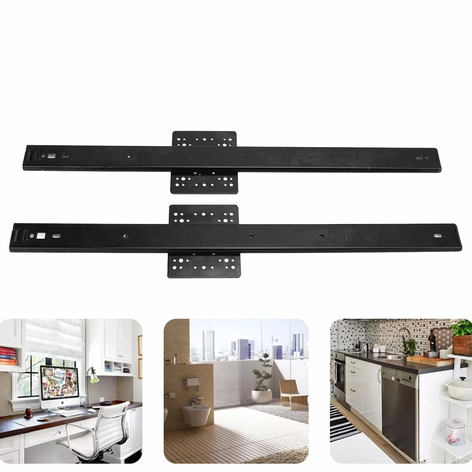 1 par de Rieles de Puerta Corredera Ocultos de 20 Pulgadas, 35 Mm de Ancho, 20 Kg de Carga, para Puerta Corredera Oculta, Corredera de Puerta de Armario, Capacidad de Servicio