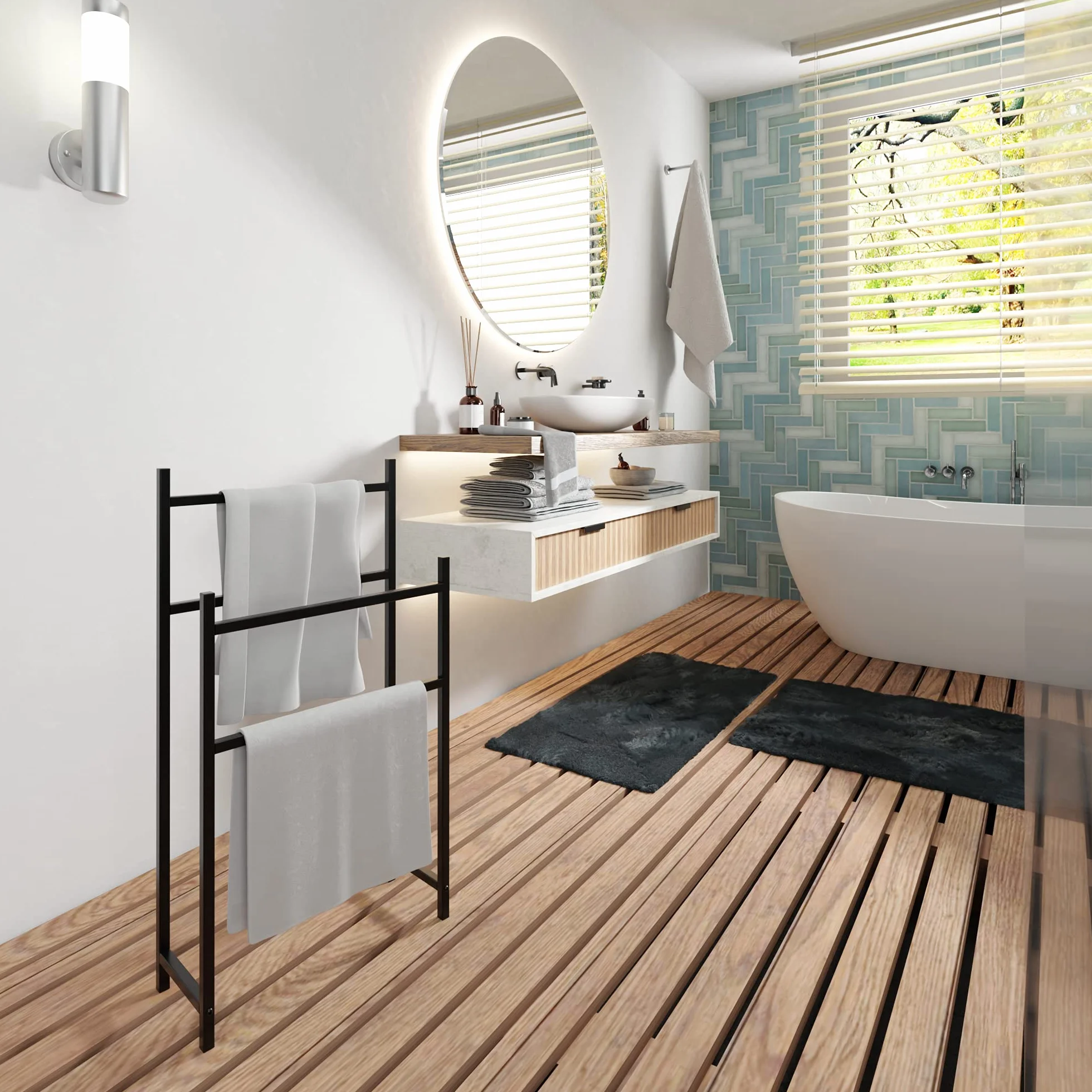 LEVIRA – Toallero, Morus - 43 x 80 - Negro