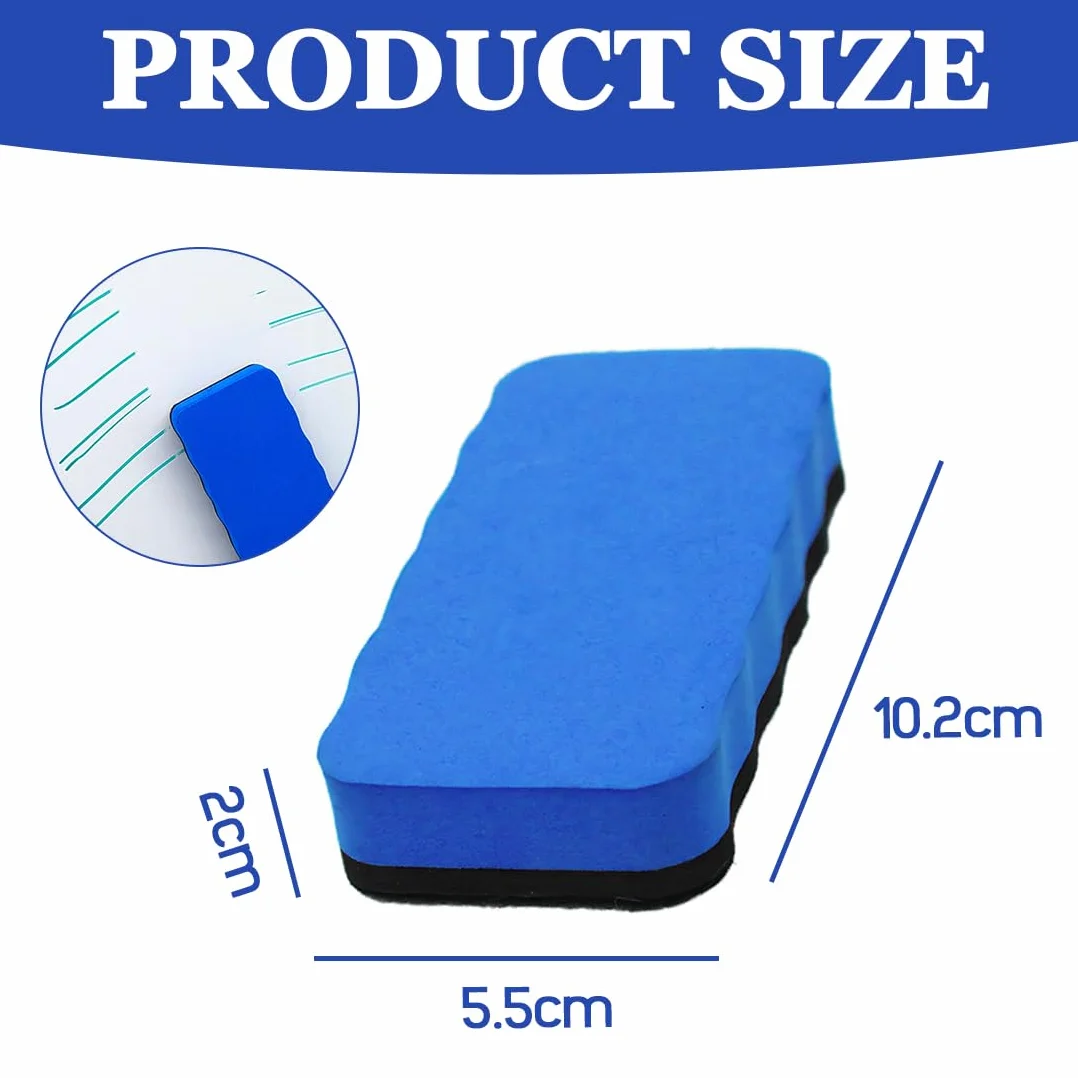 Borrador Pizarra Blanca Magnético Eva 10.2×5.5×2 cm 3 Piezas