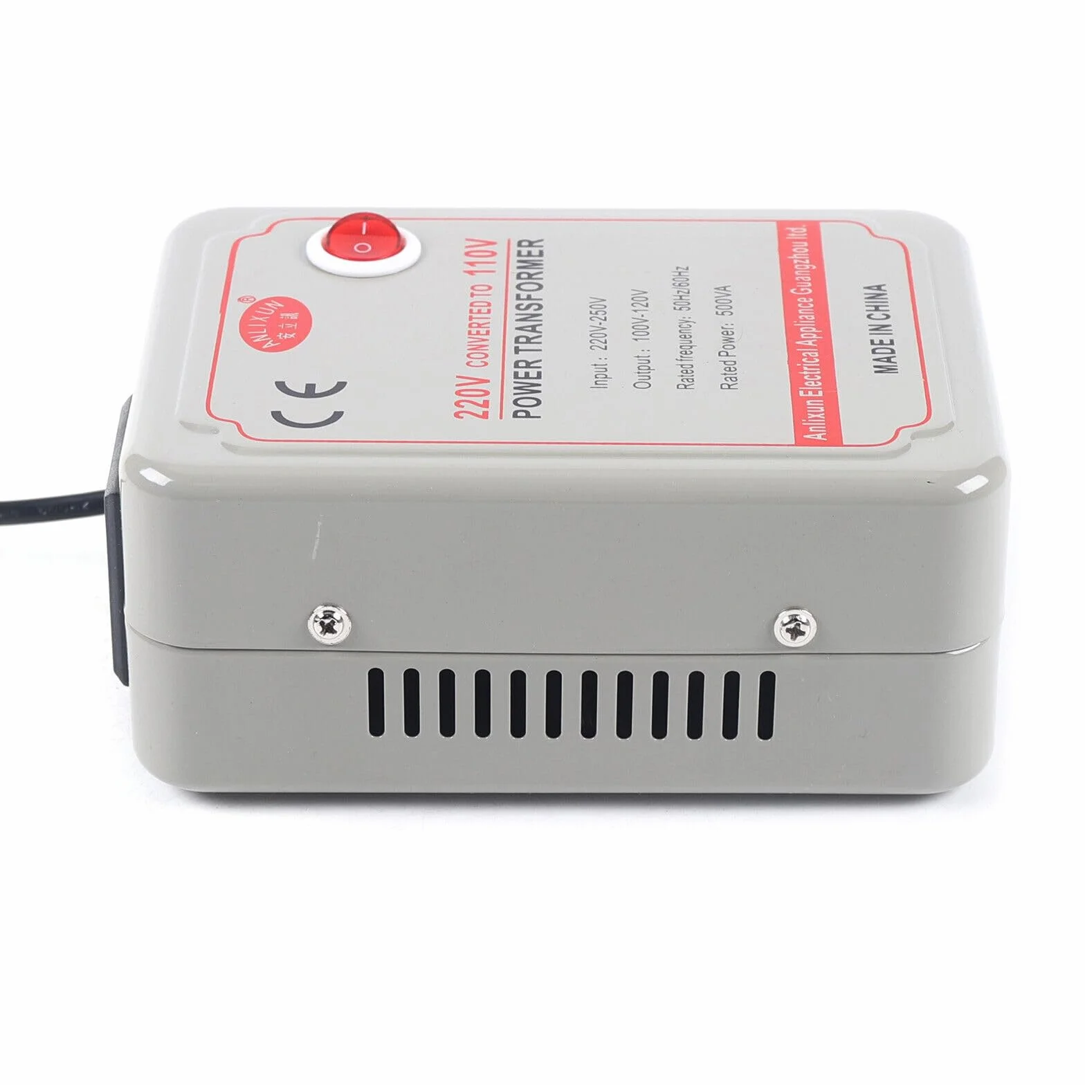 Transformador de voltaje variable potente Convertidor de voltaje Transformador para transformar aparatos eléctricos con un voltaje de 220V-250V en un voltaje de 100-120V.