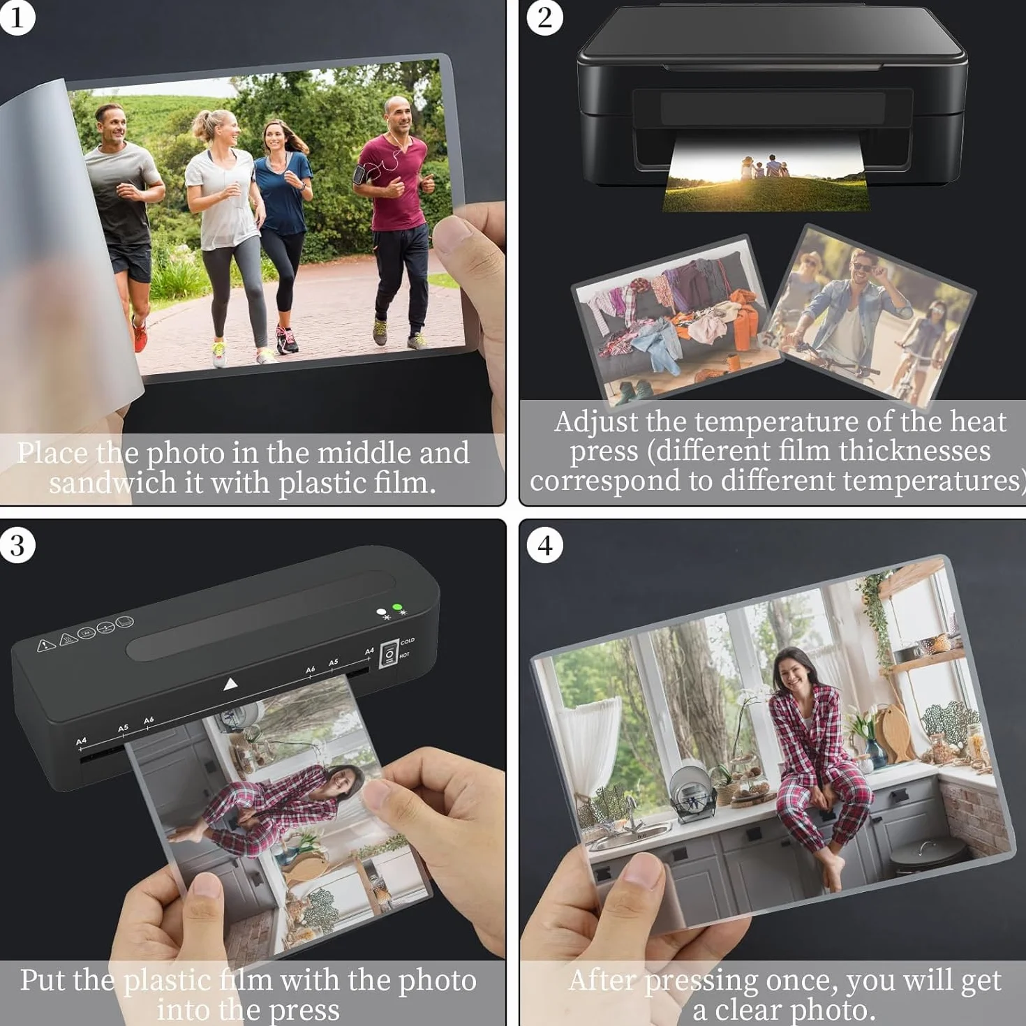 Fundas para plastificar fotos transparentes 150 unidades 5 tamaños