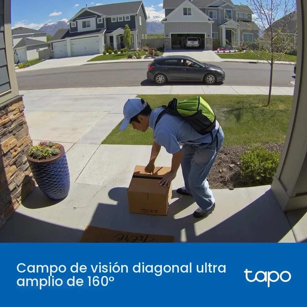 Tapo D205 Videoportero 2K 3 MP Campo de visión 160° detección AI IP54 Batería 5200 mAh USB-C