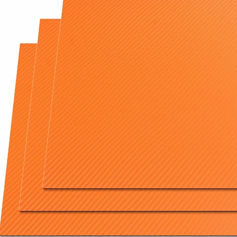 (3 Piezas) Patrón de Fibra de Carbono Naranja Infundido KYDEX Thermoform Sheet Cuchillo Diy Kits Material Tool for Cuchillos Funda de Fabricación de la Vaina(12 x 12 x 0.08 pulgadas)