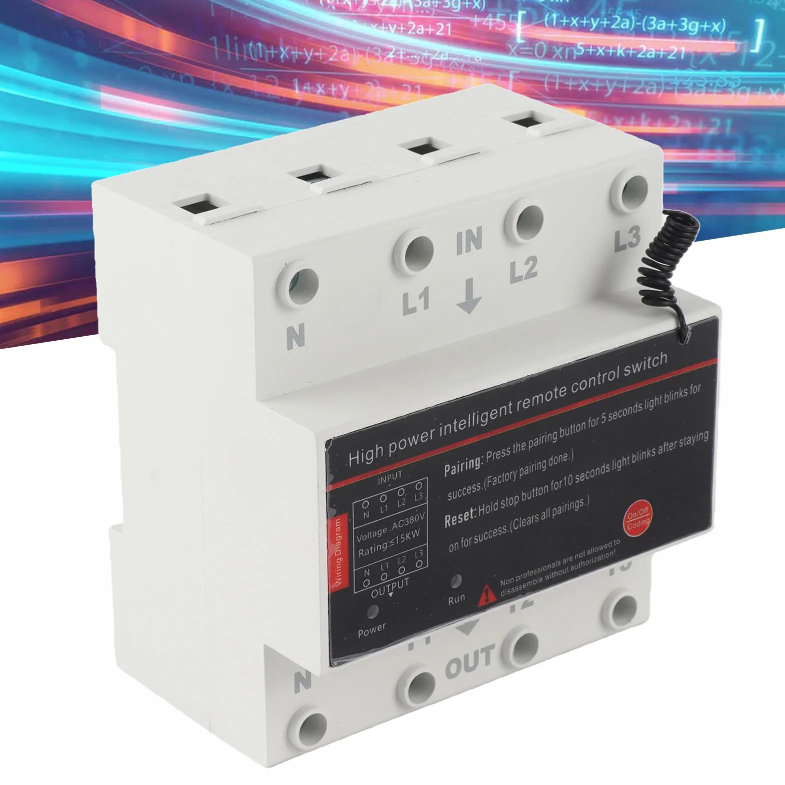 Interruptor Remoto Inalámbrico Trifásico AC380V, Interruptor de Alimentación Inteligente, Control de Larga Distancia de 3000 M, Interruptor de Control Remoto para Bomba Motor