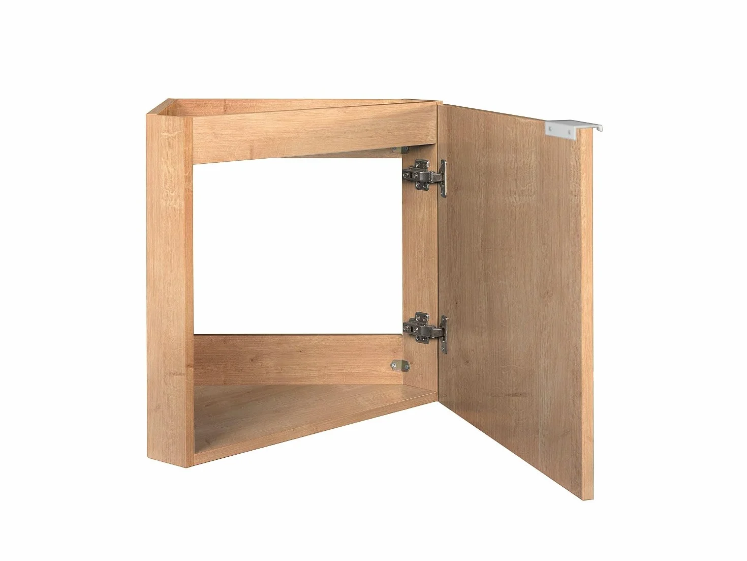 Vente-unique - Mueble Flotante esquinero con Lavabo en Color Natural Claro - 56 cm - MANODO