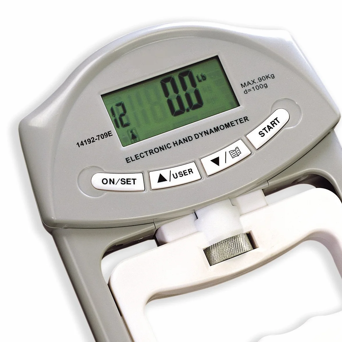 200Lb/90kg Dinamómetro Digital de mano fuerza de agarre Medición Meter Auto captura mano Grip de alimentación,potencia de agarre electrónico