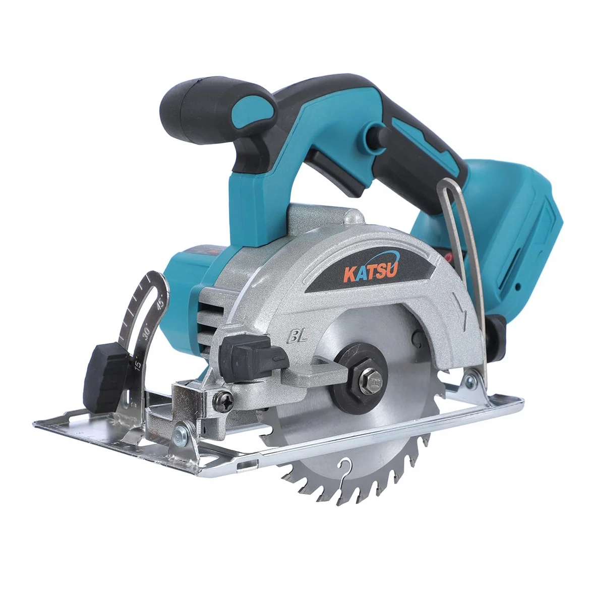 Sierra Circular Inalámbrica KATSU FIT-BAT de 21V, Sierra Circular Eléctrica de 5" con Motor sin Escobillas, 13000RPM, 30mm Profundidad de Corte, Hoja de Corte de 125mm Incluida, sin Baterías