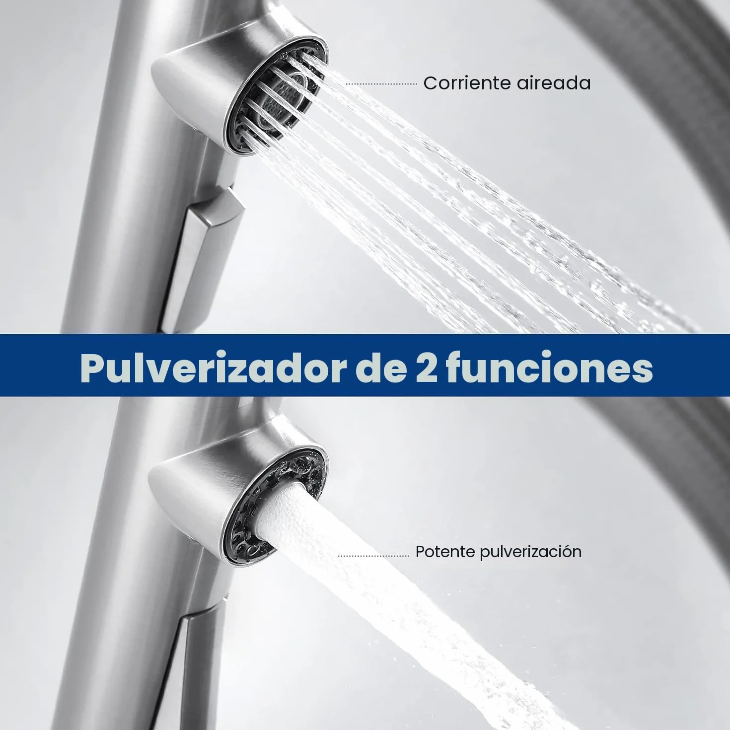 CECIPA Fregadero de Cocina de Acero Inoxidable 40 x 45 cm + Grifo de Cocina Extensible Juego Completo de Fregadero Cuadrado Integrado para Base de Armario 40 cm