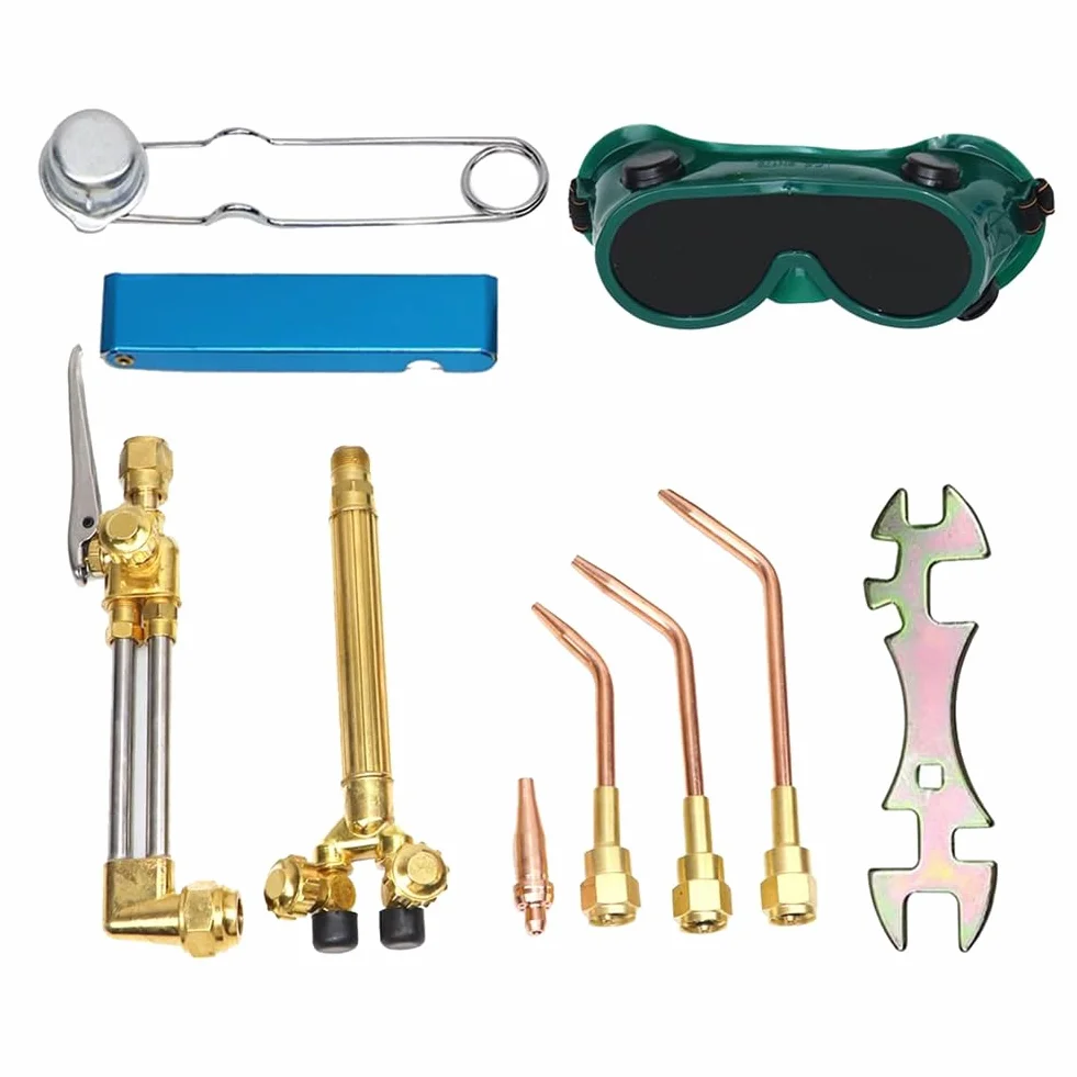 Kit de Soplete de OxíGeno y Acetileno, Kit de Soldadura, Kit de Soplete de Corte y Soldadura Fuerte, Juego de Soplete de Oxiacetileno