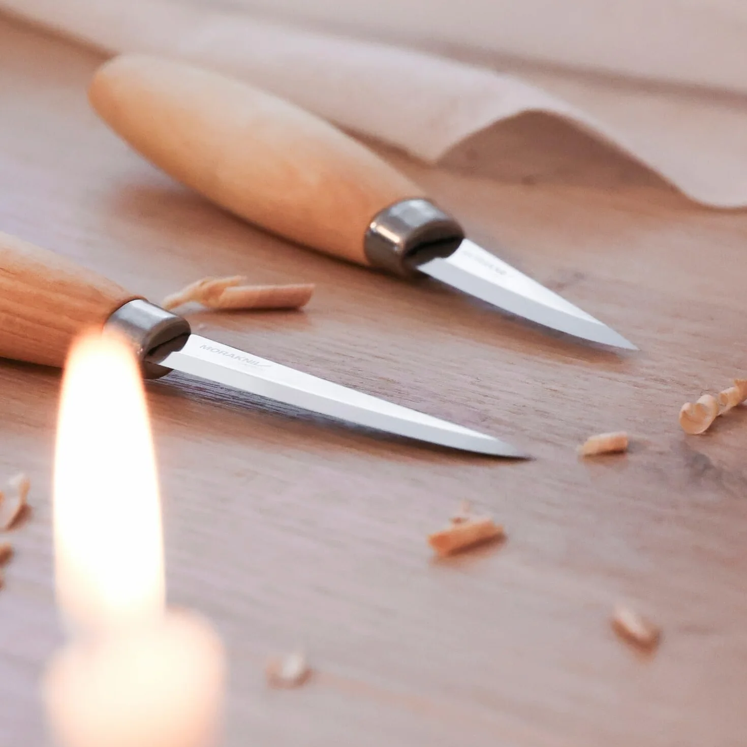 Morakniv 106 Cuchillo para tallar madera de acero al carbono con vaina 8,25 cm M-14027 Madera