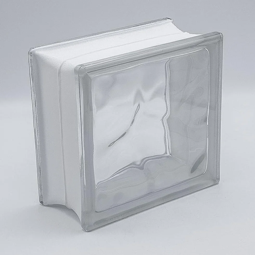 Bloque básico de cristal en nube transparente, 19 x 19 x 10 cm, 6 unidades