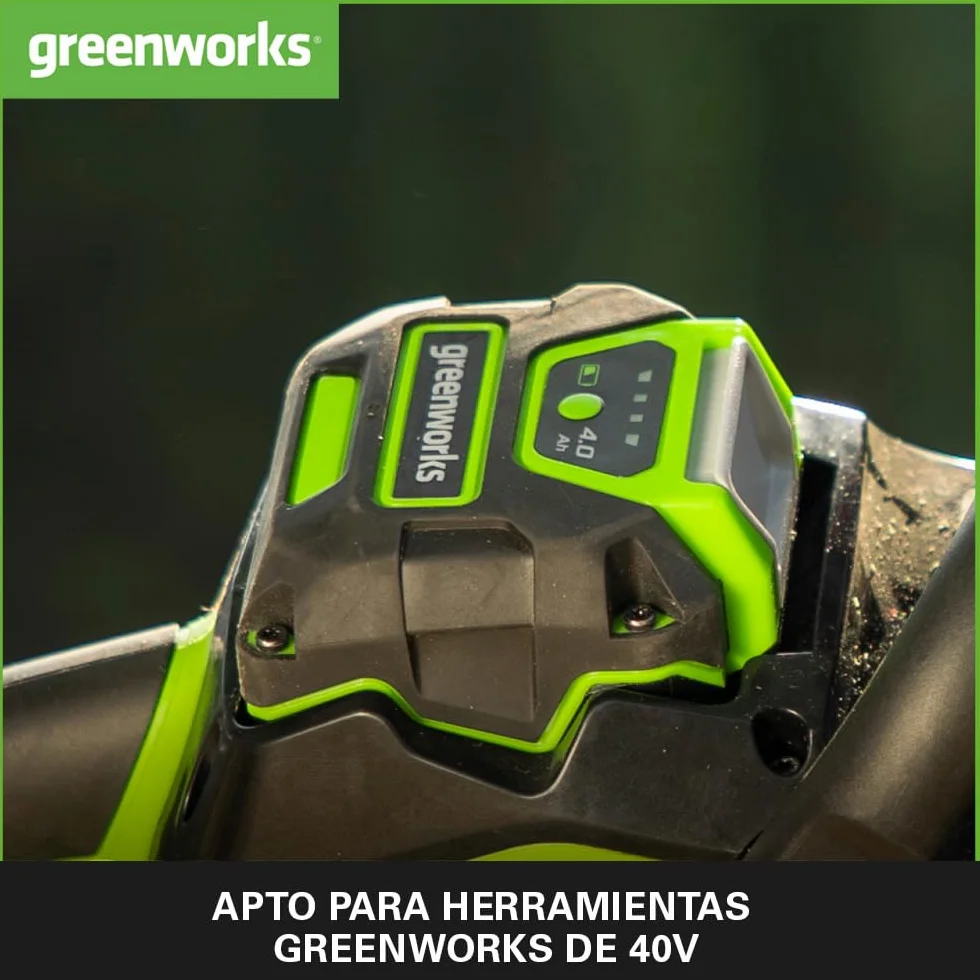 Greenworks Baterías 40V 4Ah - Set de 2, Potentes Original Baterías Iones de Litio para Herramientas Eléctricas y Jardinería Greenworks 40V, Control de Carga LED 3 Etapas, Garantía de 2 Años - G40BK4X