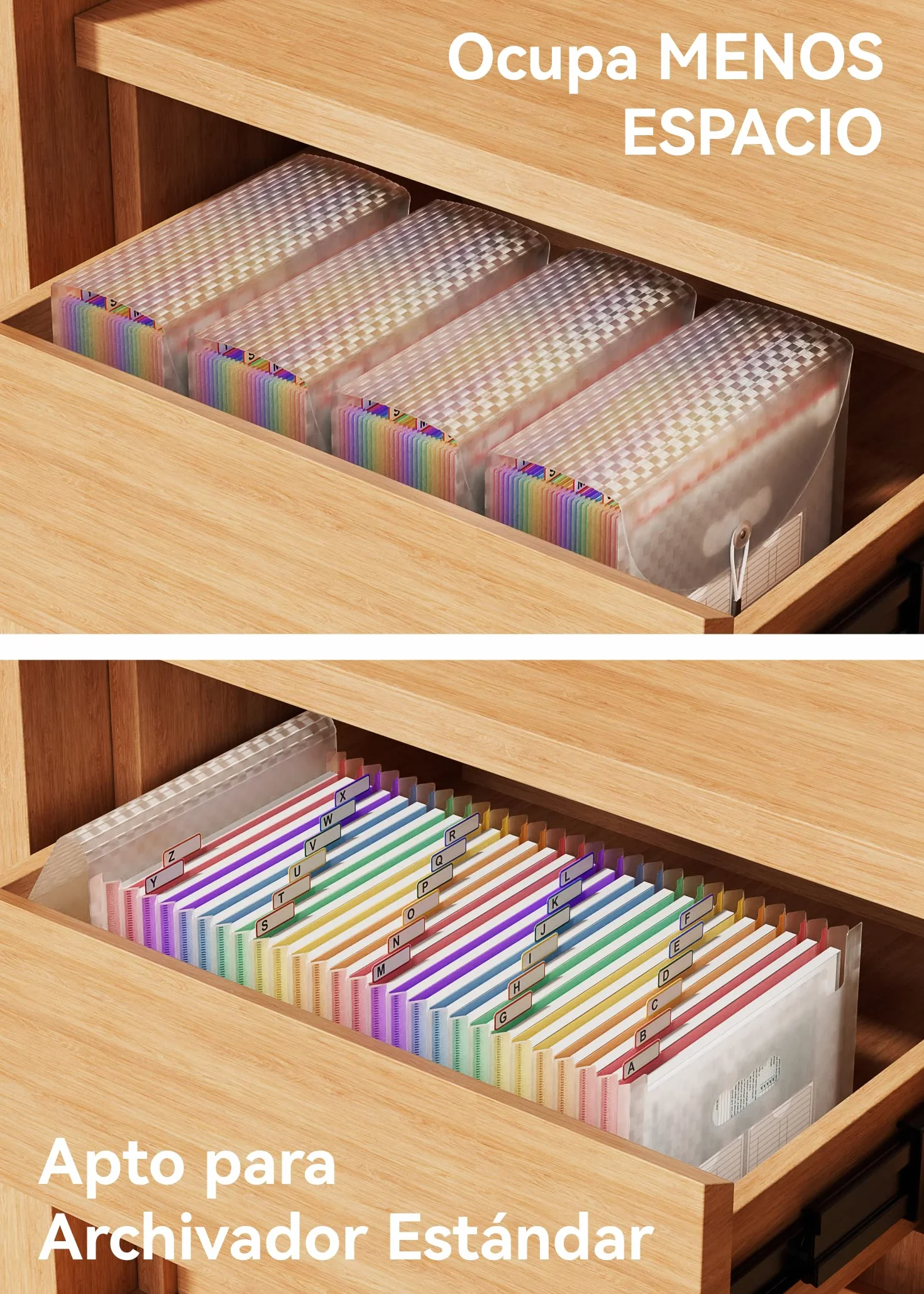 Carpeta Clasificadora de Acordeon A4 26 Bolsillos Plastico Archivador con Patron de Cuadricula Organizador Papeles Extensible Rosado