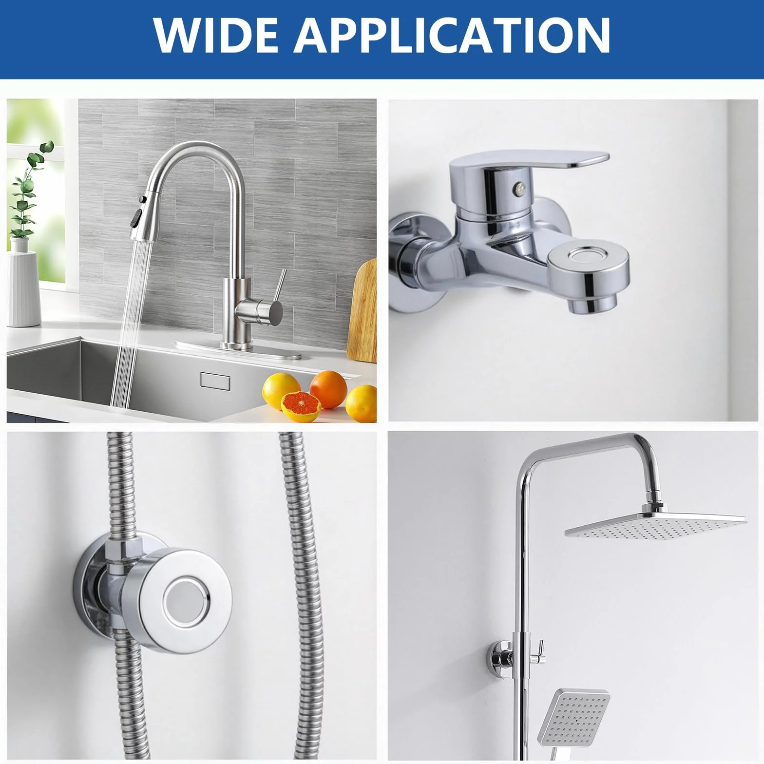 Rosetón Acero Inoxidable 3/4" Ø27 mm x Ø66 mm x 30 mm para Grifo de Ducha y Agua Caliente