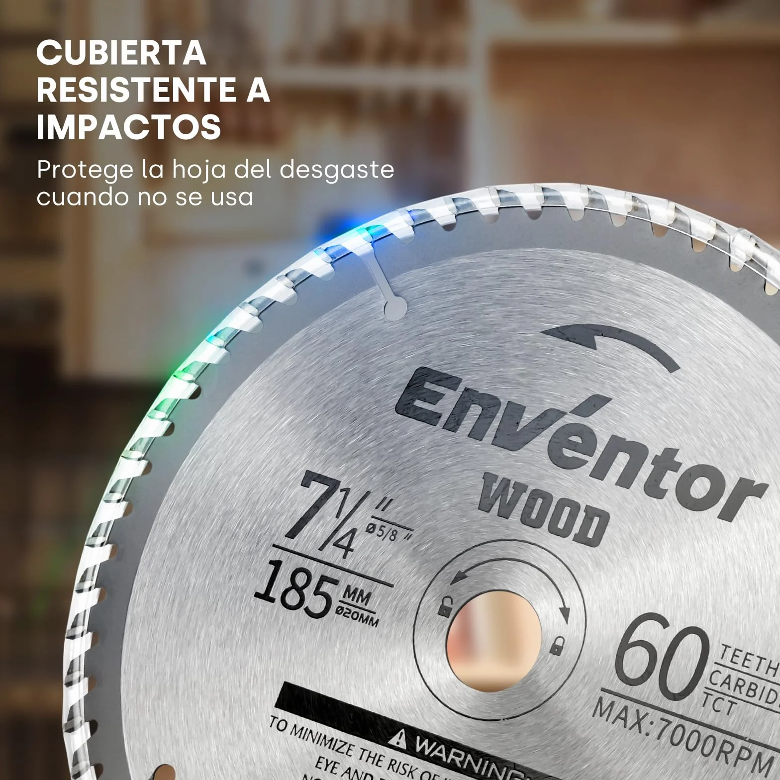 Enventor 3PCS Hoja de Sierra Circular 24T/40T/60T, 185mm x 20mm, Punta de Carburo de Tungsteno, Hoja de Sierra Circular de Mano para Madera, Compatible con Enventor Sierras Circulares
