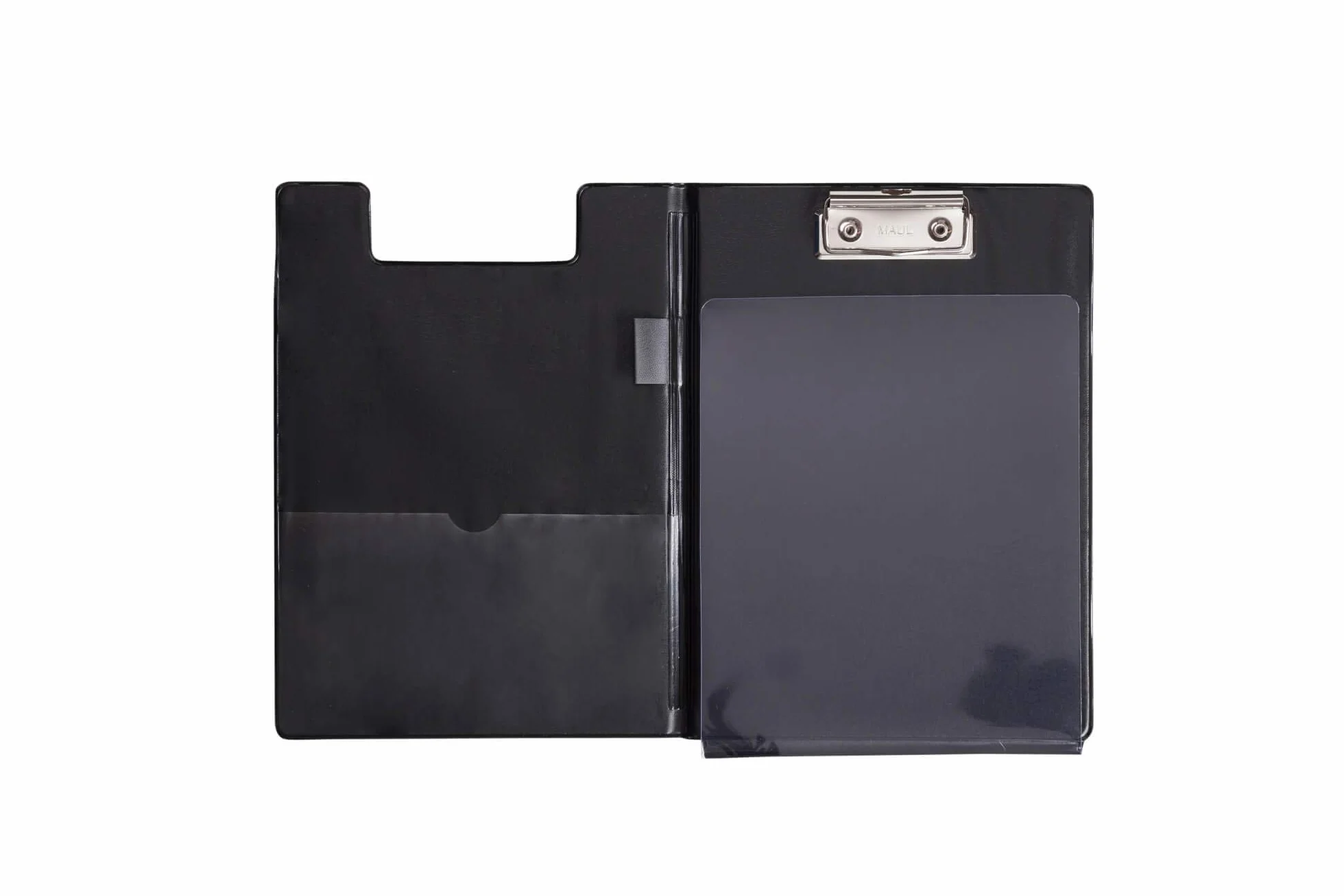 Maul Carpeta portapapeles con cubierta de aluminio y protección anticopia DIN A5 alto negro
