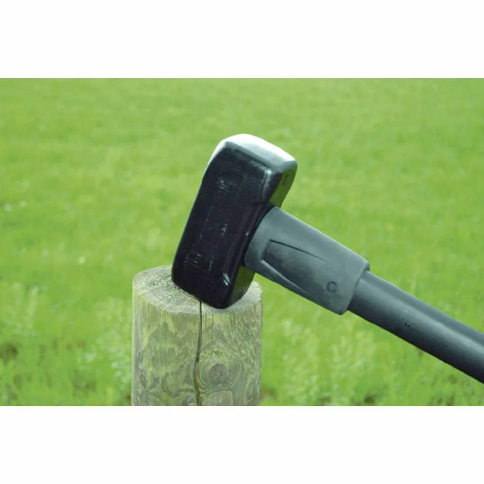 Fiskars Maza forjada 4 kg, Con parachoques, Cabeza de acero al carbón/Mango trimaterial con núcleo de fibra de vidrio, Negro/Naranja, XL, 120030