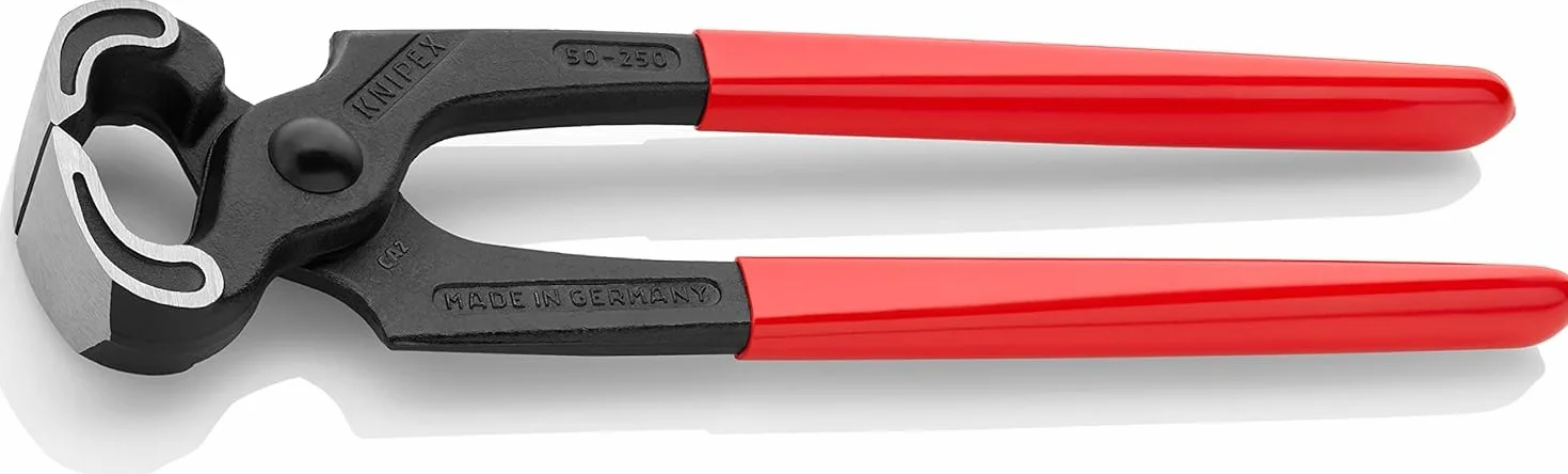 KNIPEX Tenaza para carpintero con cartulinas autoservicio recubiertos de plástico 250 mm, 50 01 250 SB | Cubierto de plástico de 250 mm