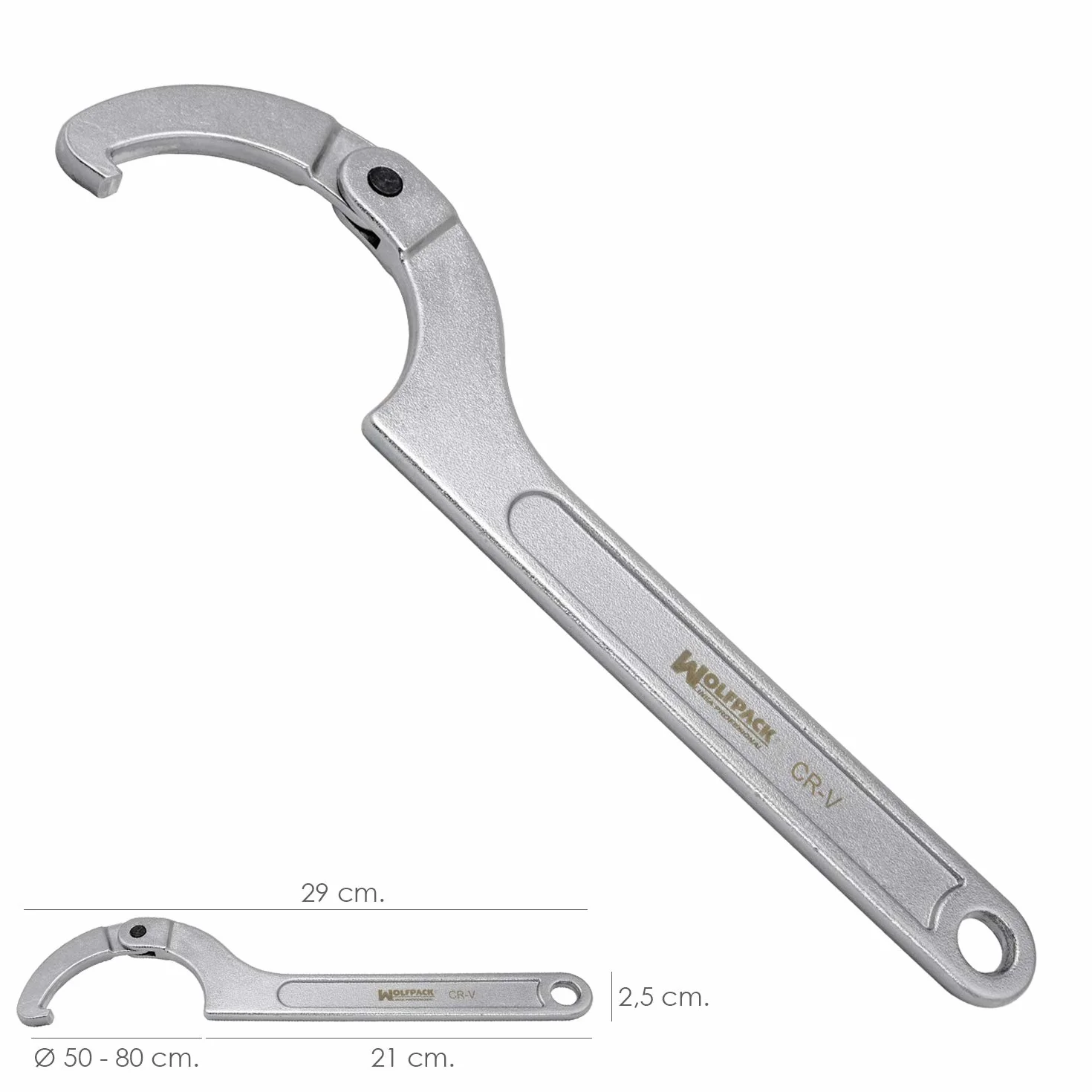 WOLFPACK LINEA PROFESIONAL Llave De Gancho Articulada Para Tuberias Ø 50 a 80 mm.