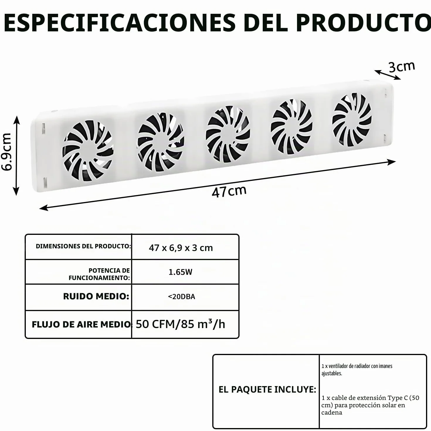 Radiador, ventilador, monoconjunto, radiador, ventilador 5.0, ventilador de calefacción, ventilador de calefacción inteligente para calefacción y sub-calefacción, funcionamiento silencioso, para