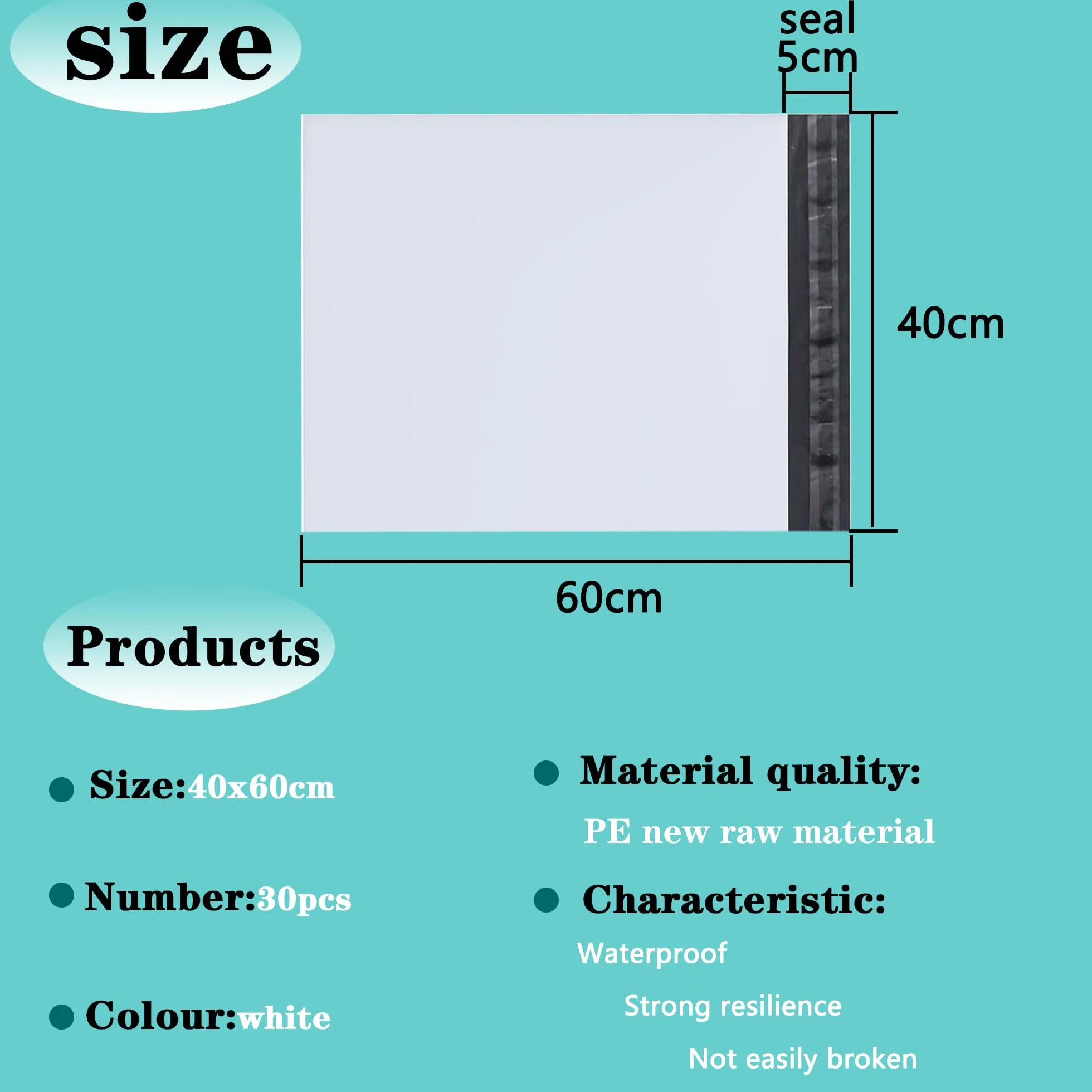 Bolsas para Envíos 40cmX60cm Sobres para Envios Sobres de Correo Nuevo Material Bolsas para Embalaje Caja de Zapatos Chaqueta Manta Pequeña Artículos Grandes (30Piezas, Blanco)