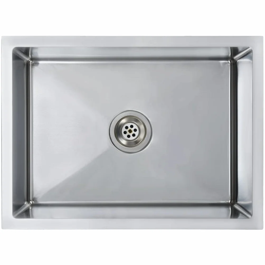 vidaXL Fregadero de Cocina Hecho a Mano Pila Lavabo Comedor Alberca Servicio Grifo Lavar Olla Platos Integrado Acero Inoxidable