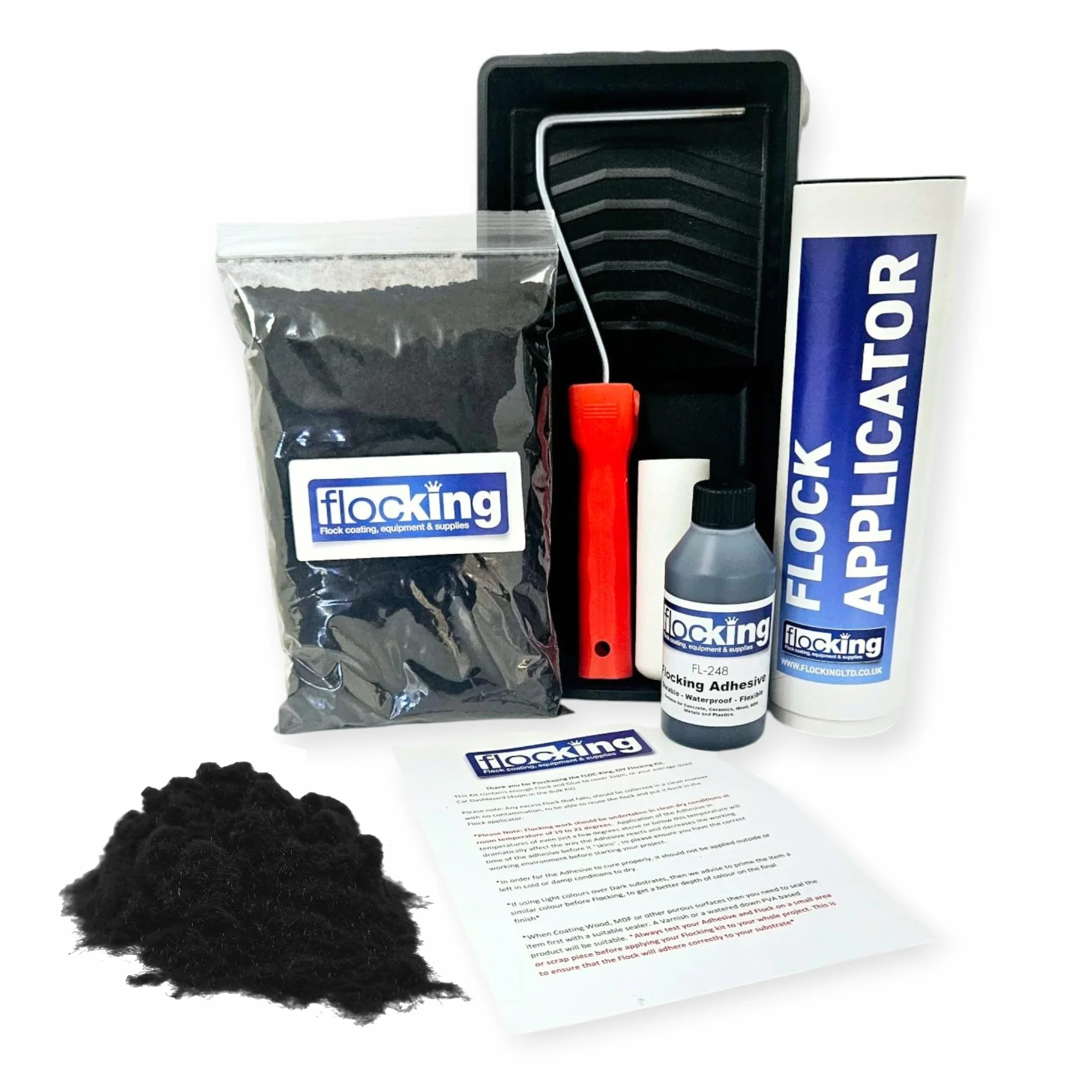 Kit de flocado de bricolaje con rodillos y kit de bandeja acabado flocado