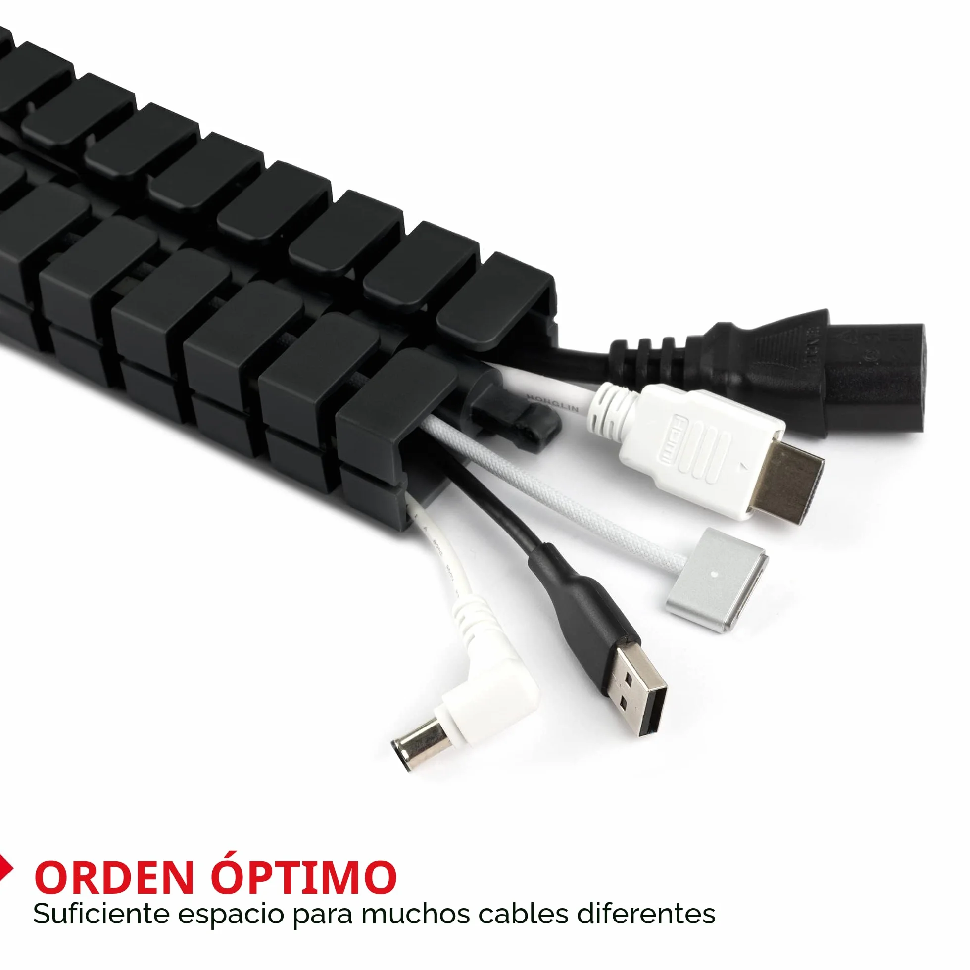 OL Oskar Lehmann Cuba Slim Line - Guía para cables (1260 mm, cuadrada), color negro