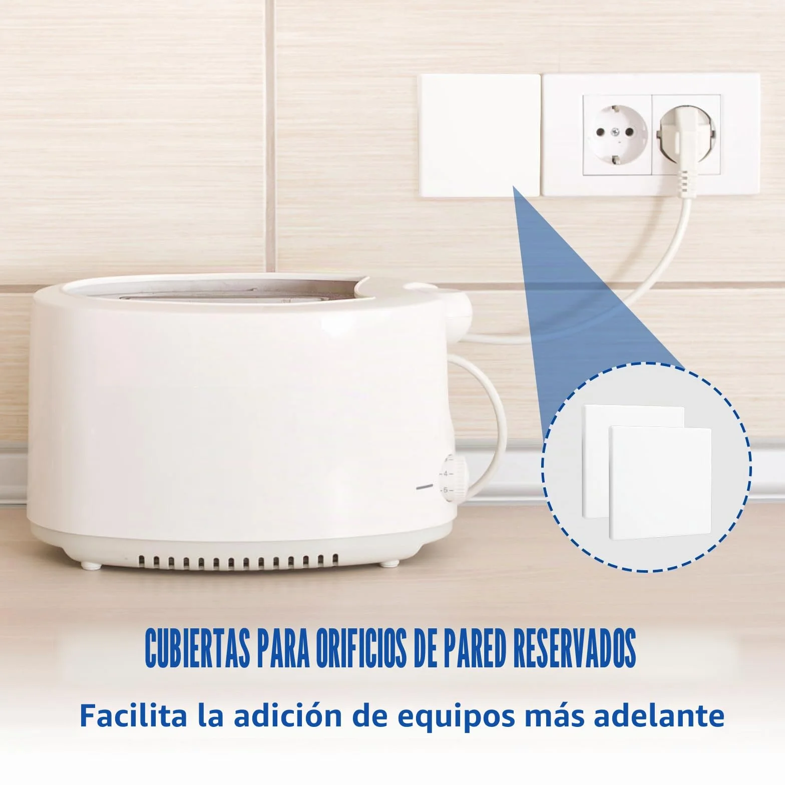 Placa De Pared Decorativa En Blanco, Set De 2 Unidades De 8,6 X 8,6 Cm, Fabricada En Plástico Sin Tornillos, Ideal Para Cubrir Enchufes O Interruptores No Utilizados, Fácil De Instalar Y Duradera