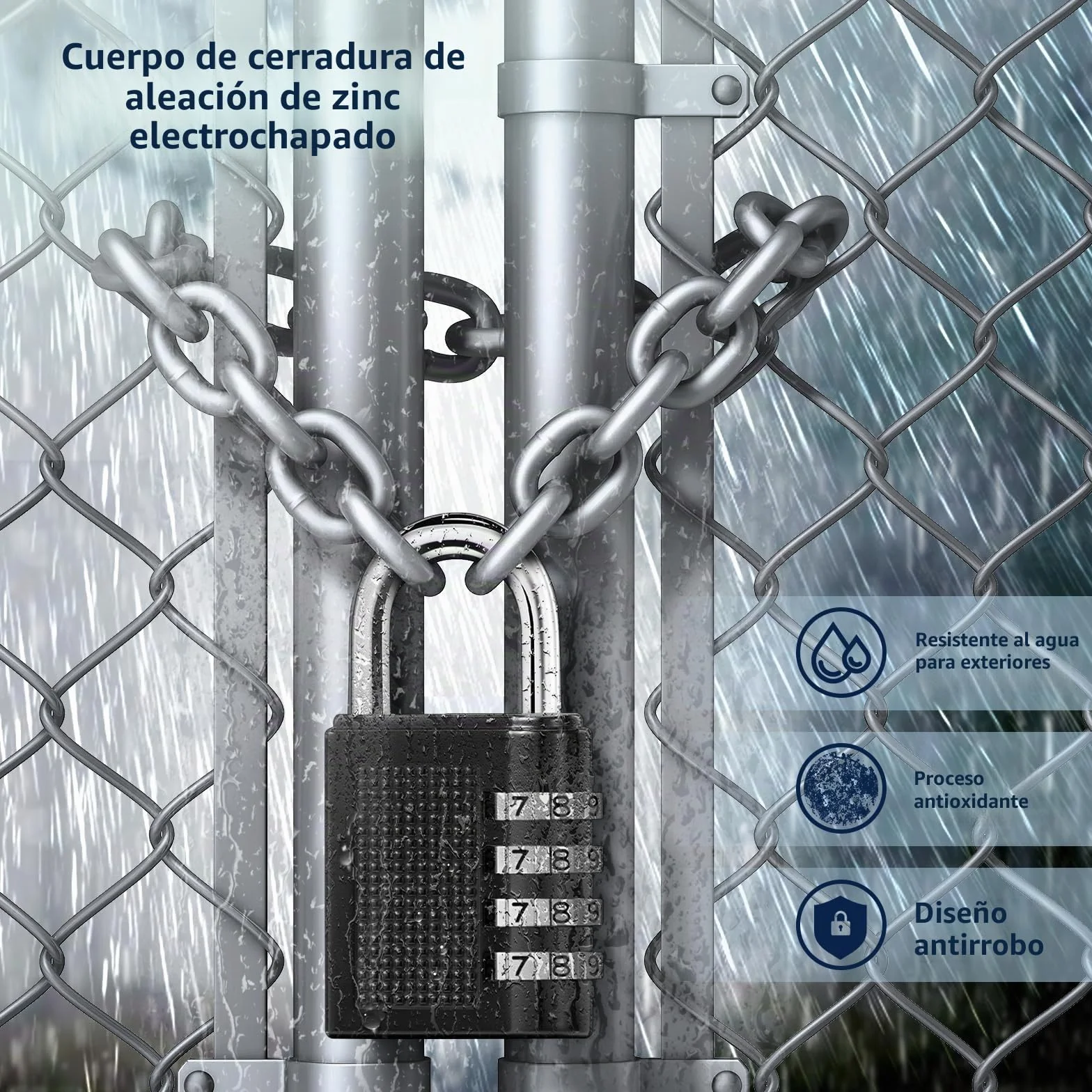 Oderra 4 Dígitos Candados de Combinación, Candado Taquilla, de Seguridad de Aleación de Zinc Adecuado para Dormitorios, Gimnasios, Cobertizos, Almacenes, Portones