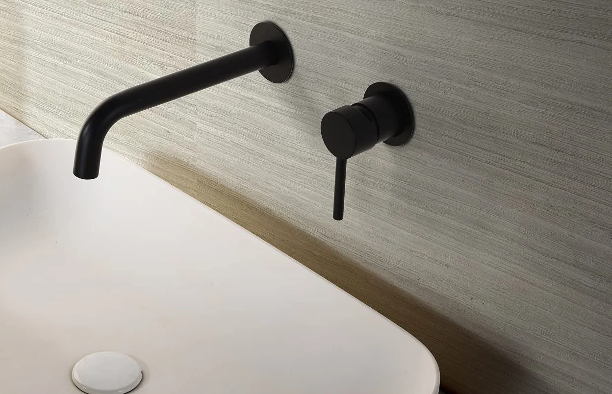 MICE - Grifo de lavabo empotrado - Monomando de griferia empotrada - grifos de baño para lavamanos Color Negro Mate GLT023/NG