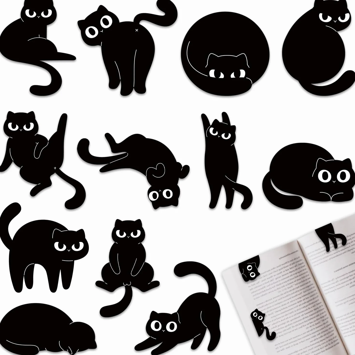 Marcapáginas Magnéticos Tixlux Estilo Gatos 12 Piezas
