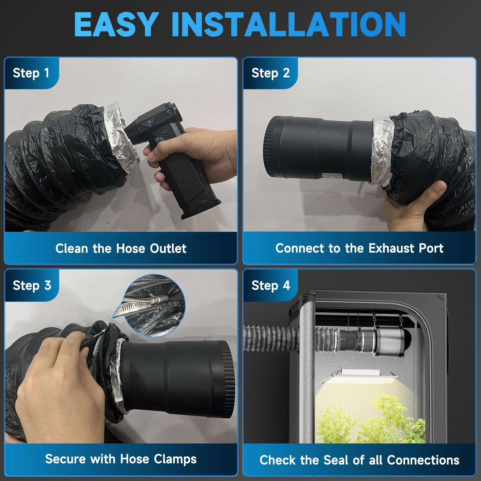 Hon&Guan ø 75mm Aislamiento Térmico PVC Manguera de Ventilación, Acústico Tubo de Aire 1,2m Metros Flexible di Aluminio PVC Tubo para Calentador de Diesel, Climatización, Tubería de Chimenea, Gris