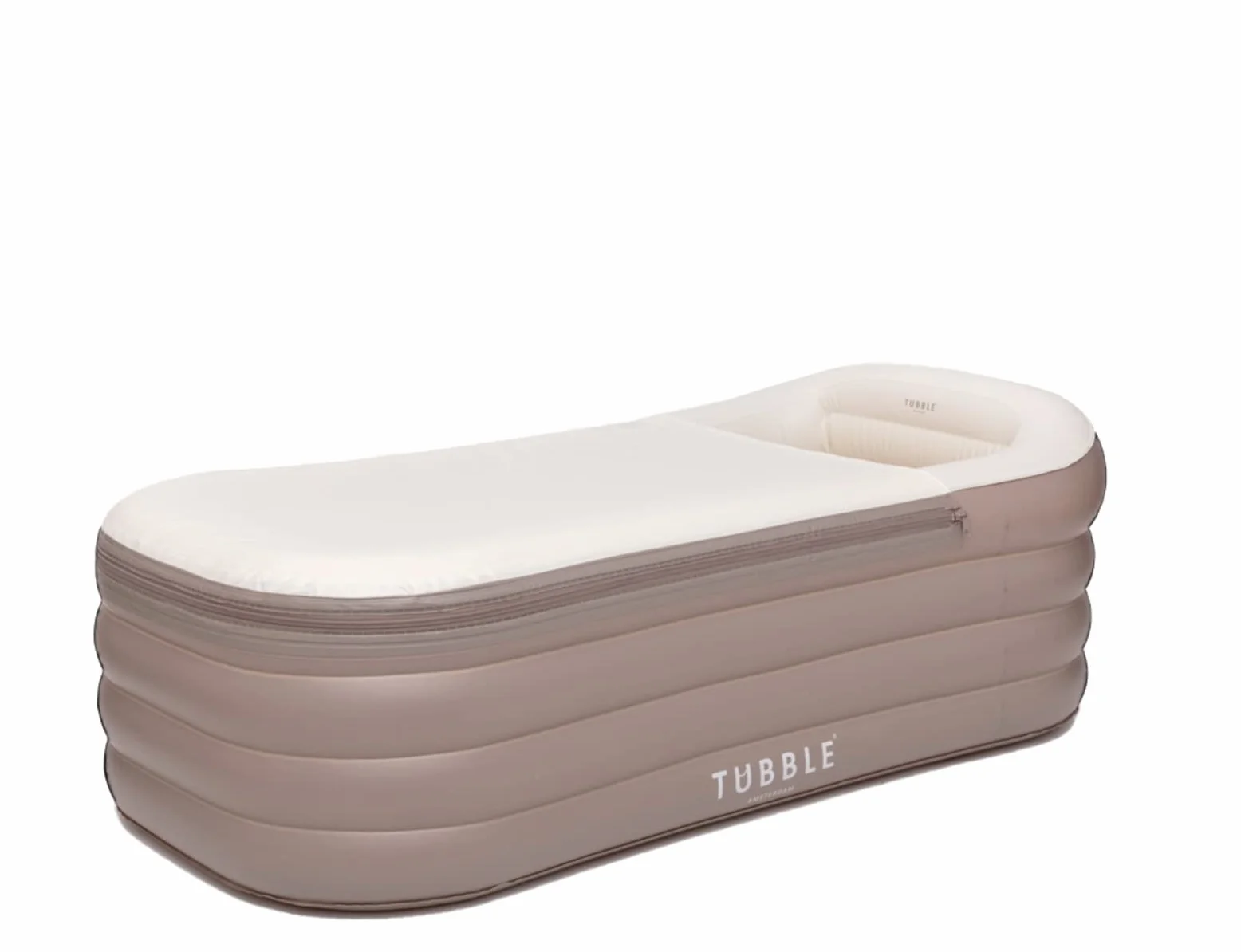 Tubble Compact Bañera Inflable - Uso caliente y frío - Montaje rápido en 1 minuto - Bañera plegable para adultos hasta 170 cm - Gris pardo Ambient - 200L