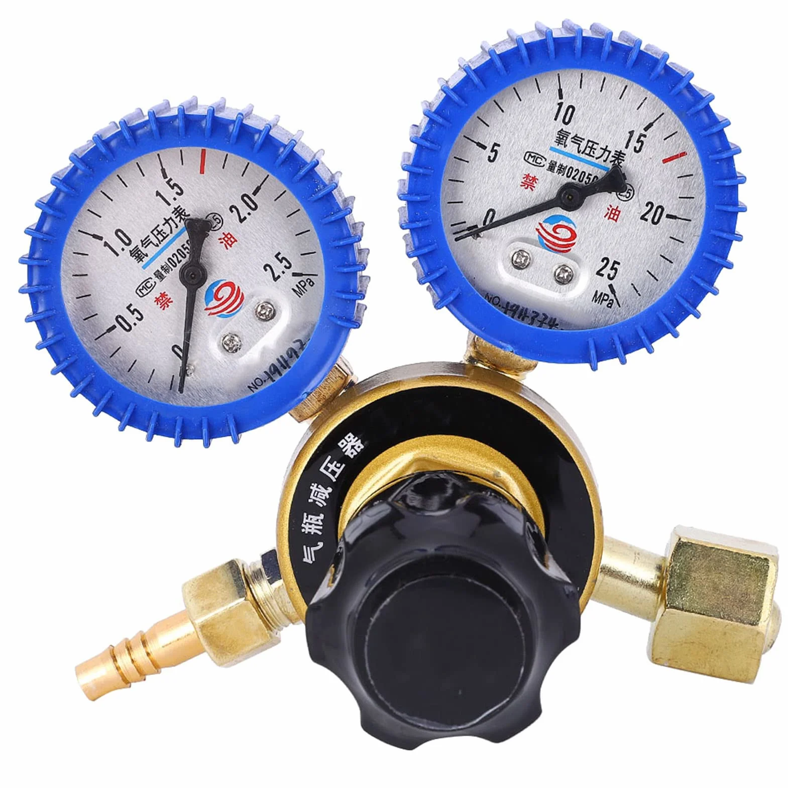 Manómetro de Oxígeno, Cuerpo de Aleación, Regulación de Presión Estable, Reductor de Presión de Gas de Oxígeno con Medidor de 0,4 a 25 MPa para Accesorios de Oxígeno