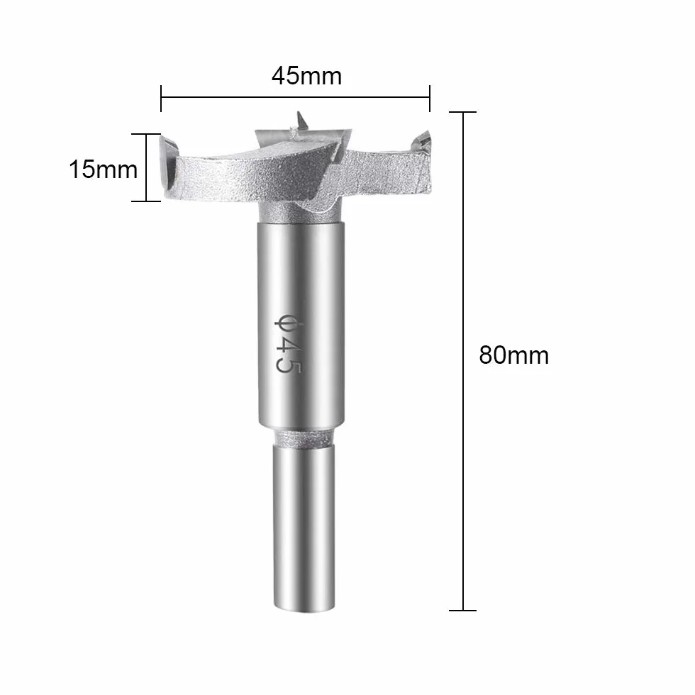 ASNOMY Talla grande Brocas Forstner Set - (40/45/50/60/70 mm) Juego de 5 Brocas Set de Acero al Tungsteno Fresadora Herramienta para taladro, para madera contrachapada, plástico, Madera