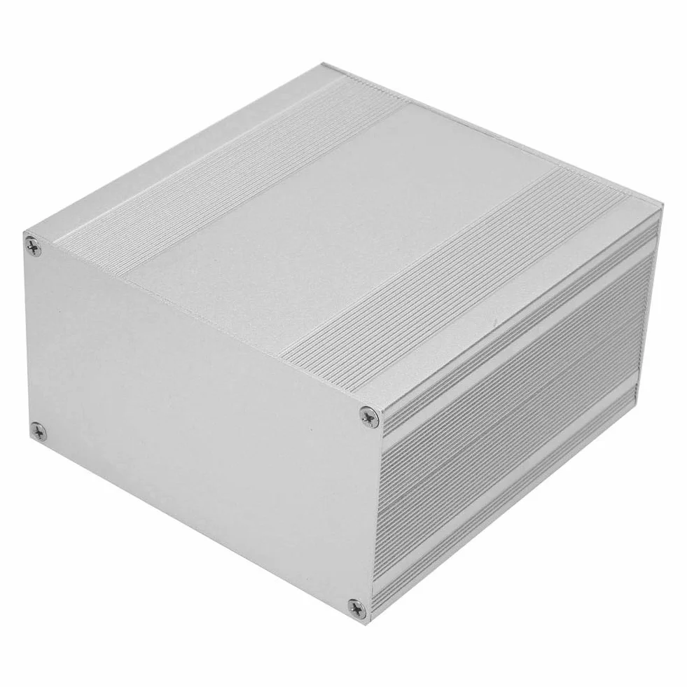 Caja de caja de aluminio Caja de caja de instrumentos de PCB de proyecto de placa de circuito electrónico DIY de plata para carcasa de aluminio de disipación de calor de productos electrónicos, 3,2 ×