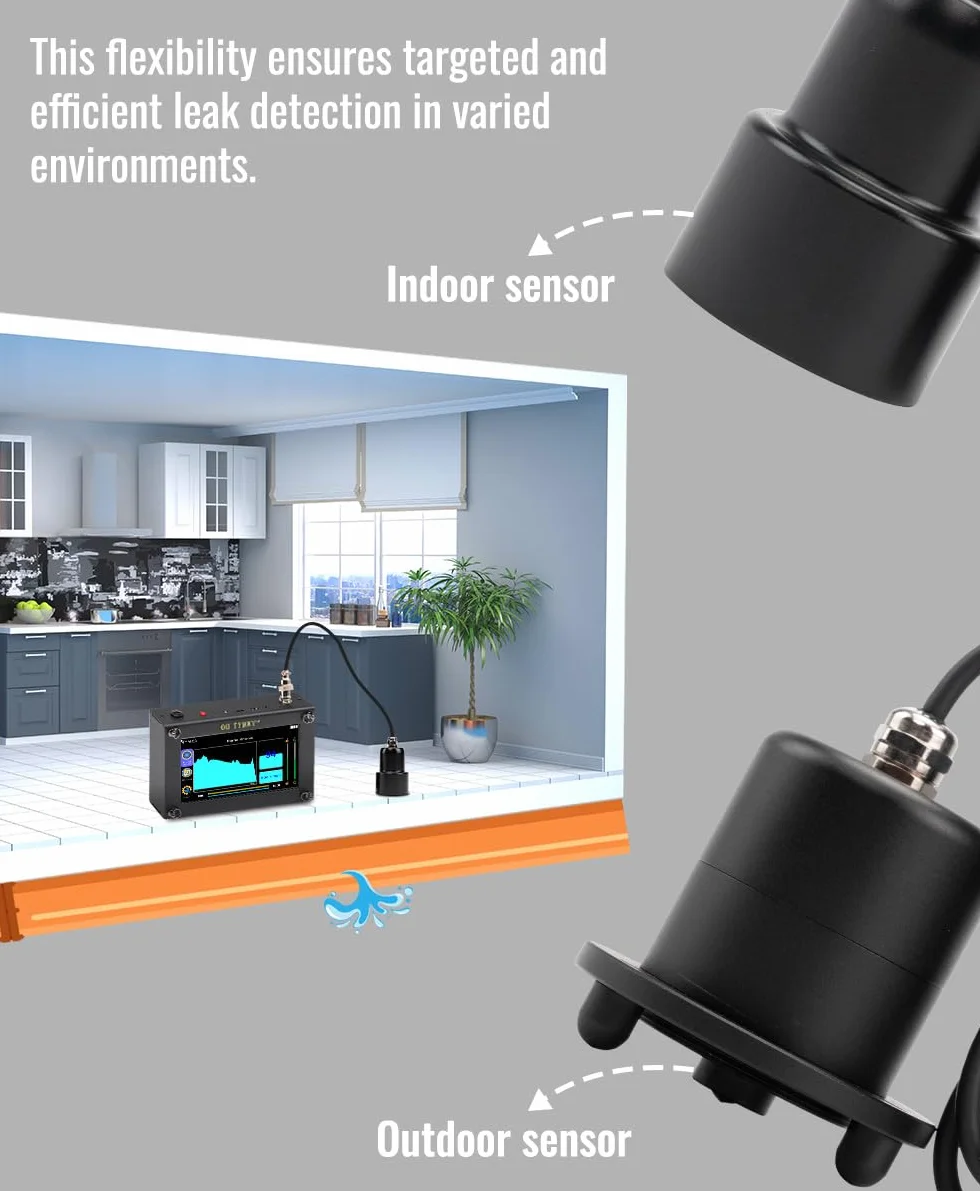Detector Profesional de Fugas de Agua TYM-6A - Detección por IA, Doble Pantalla, Frecuencia Ajustable para Tuberías